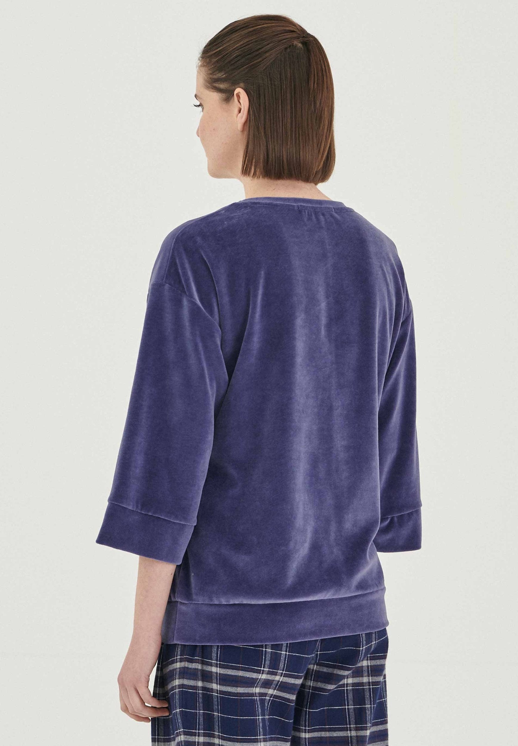 3/4-Ärm Samtbluse aus Bio-Baumwolle