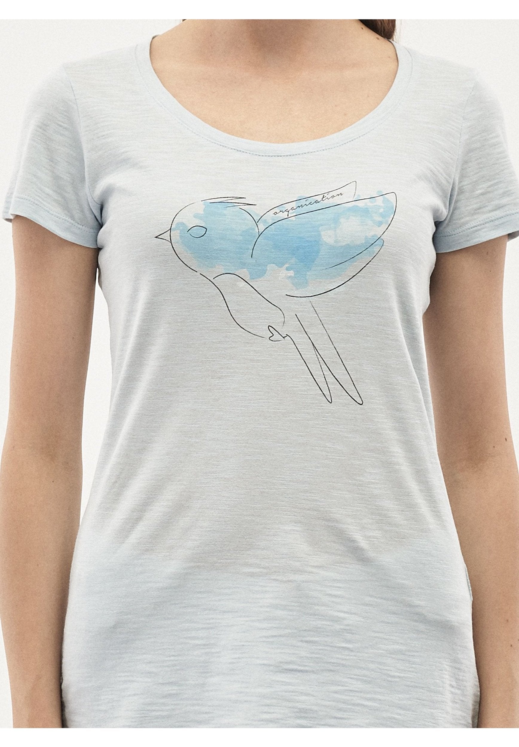 T-Shirt aus Bio-Baumwolle mit Vogel-Print