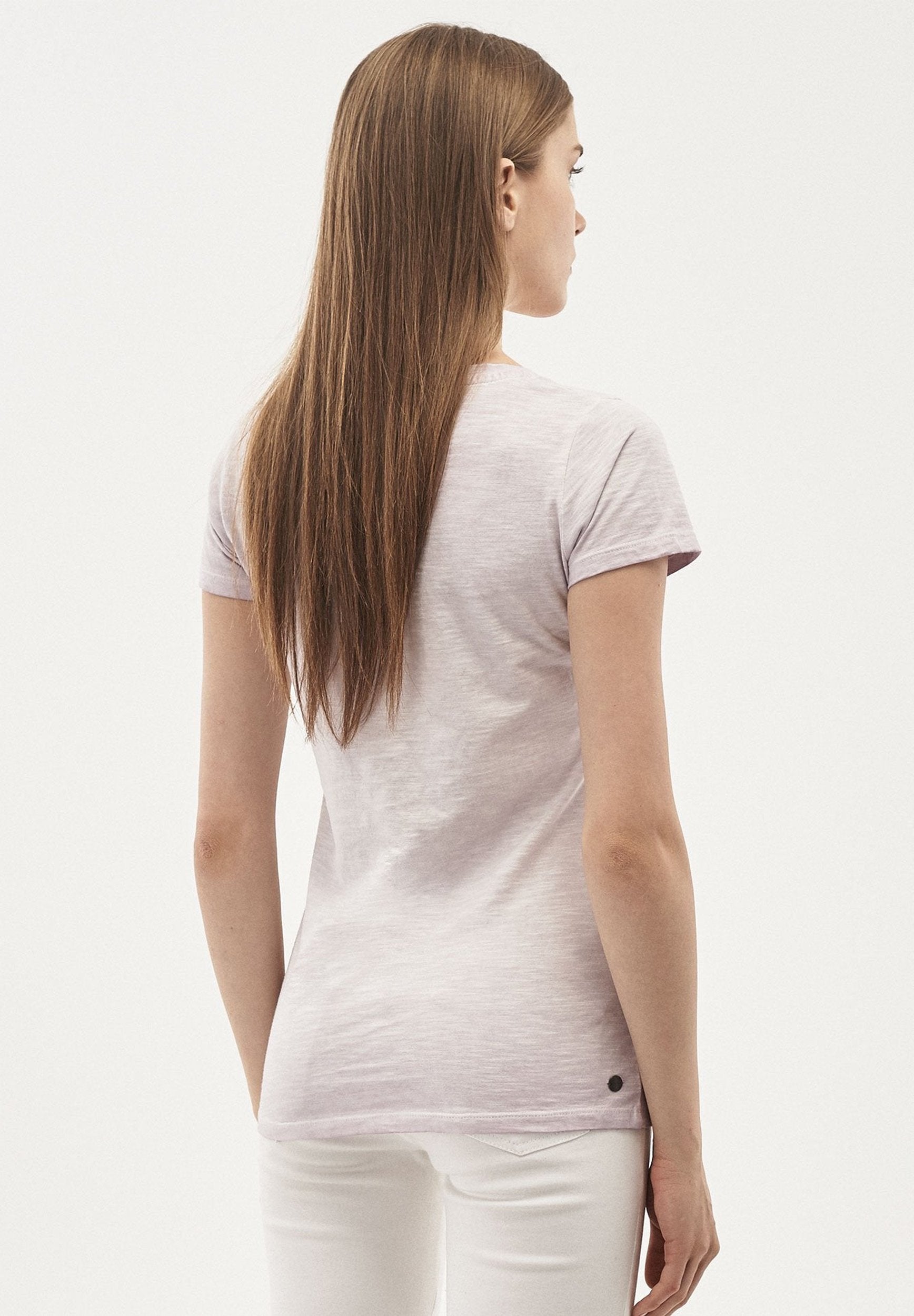 Garment Dyed T-Shirt aus Bio-Baumwolle mit Kaktus-Print