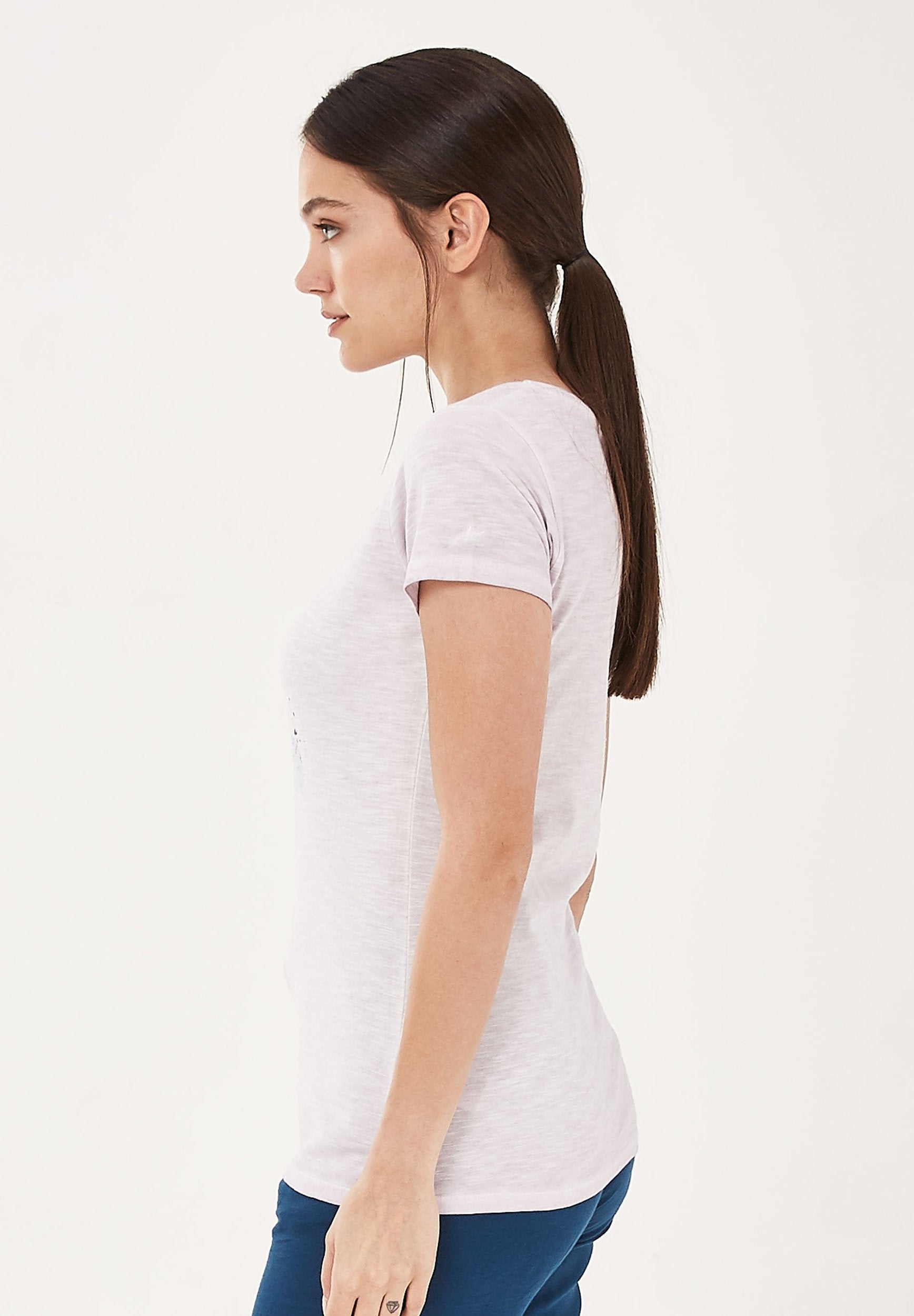 Garment Dyed T-Shirt aus Bio-Baumwolle mit Vogel-Print