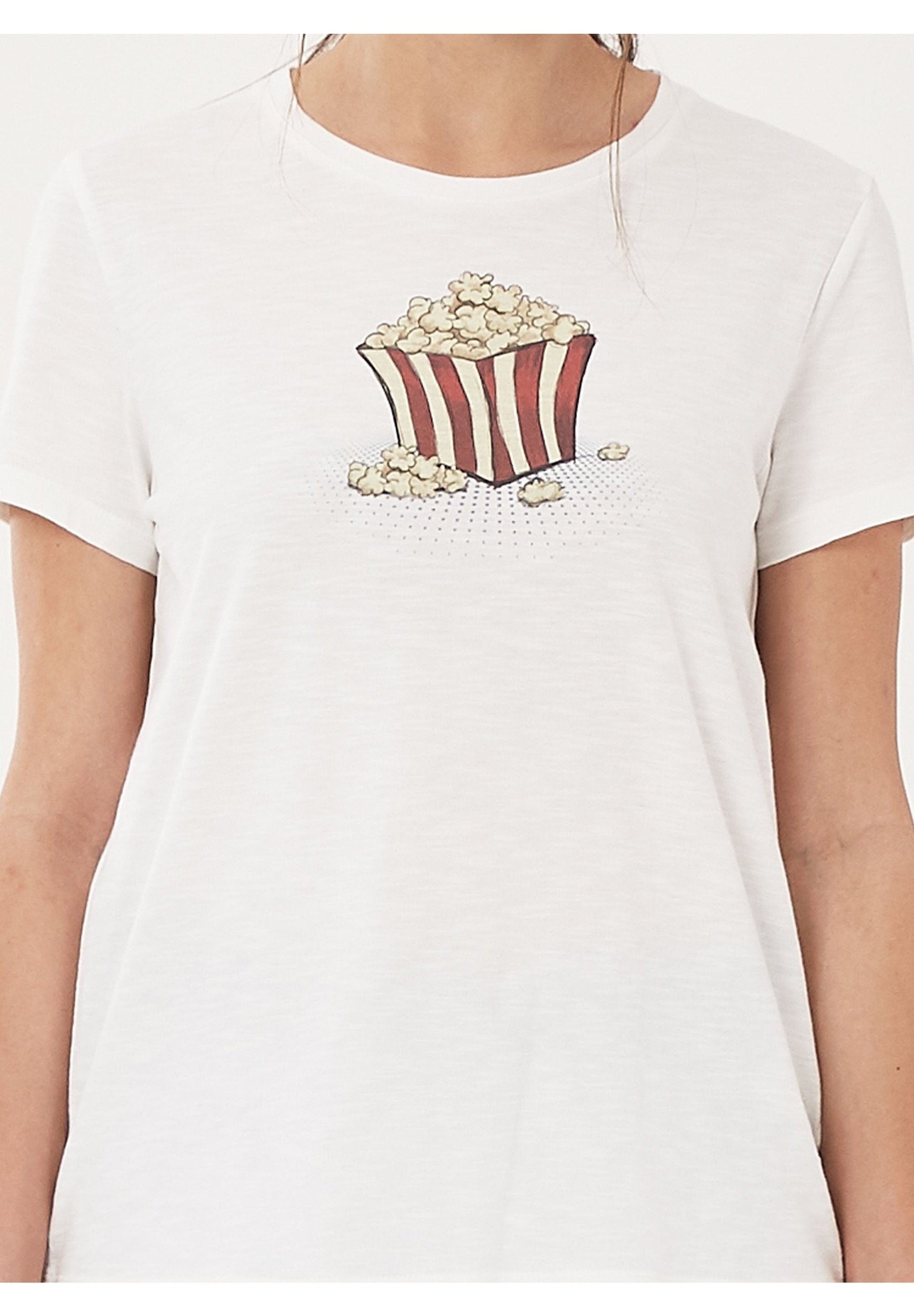 T-Shirt aus Bio-Baumwolle mit Popcorn-Print