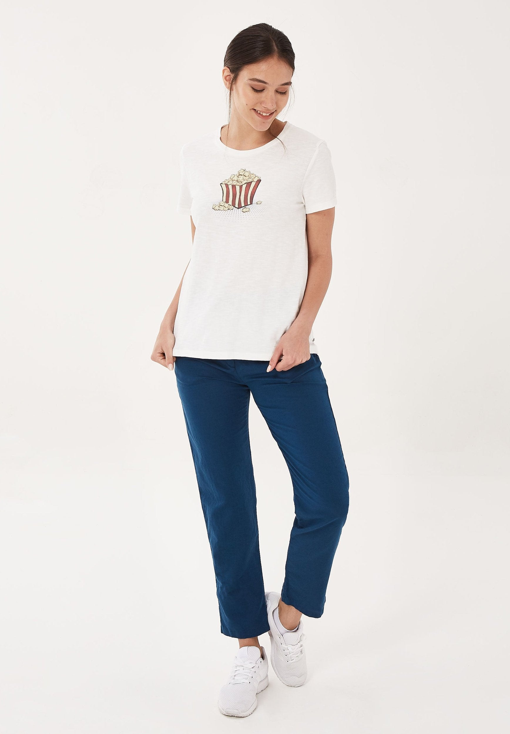 T-Shirt aus Bio-Baumwolle mit Popcorn-Print