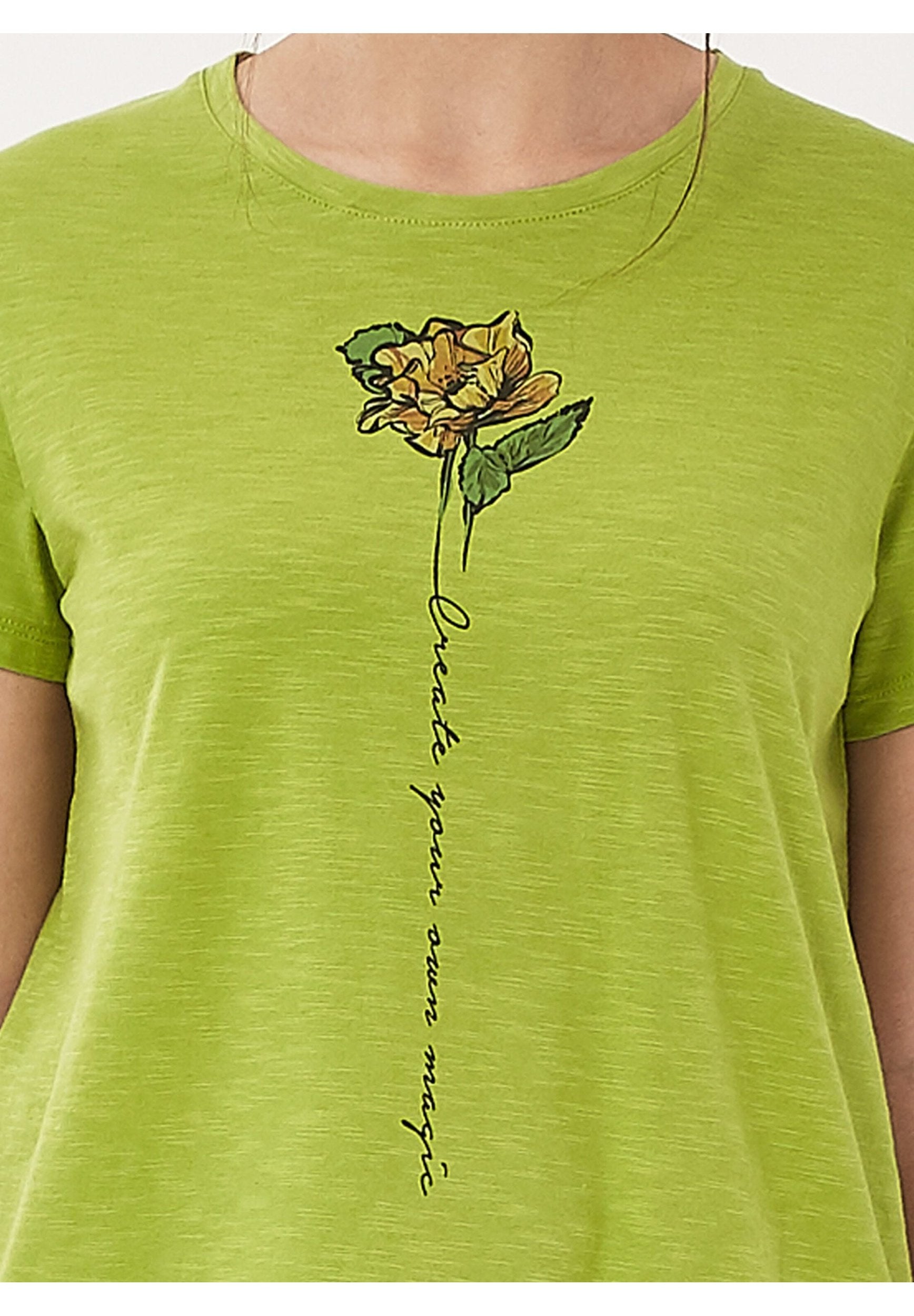 T-Shirt aus Bio-Baumwolle mit Blume-Print
