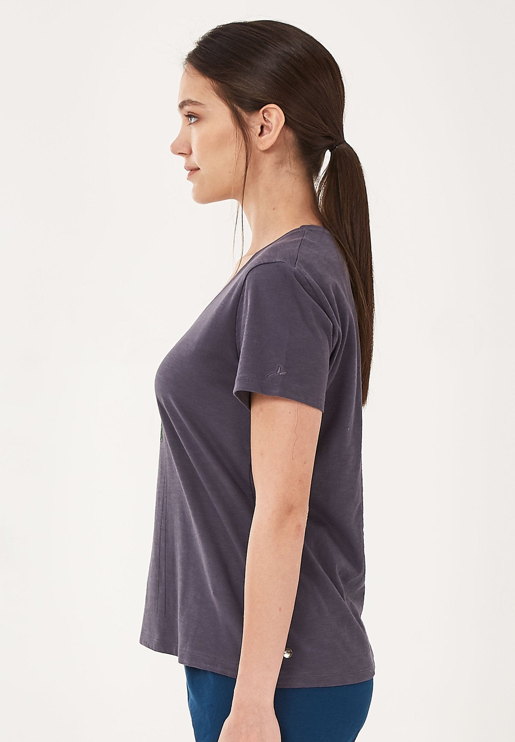 T-Shirt aus Bio-Baumwolle mit Blatt-Print