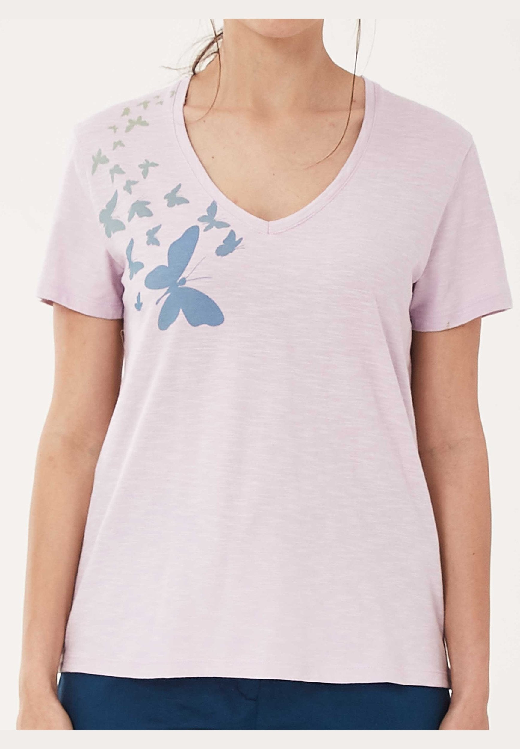 T-Shirt aus Bio-Baumwolle mit Schmetterling-Print