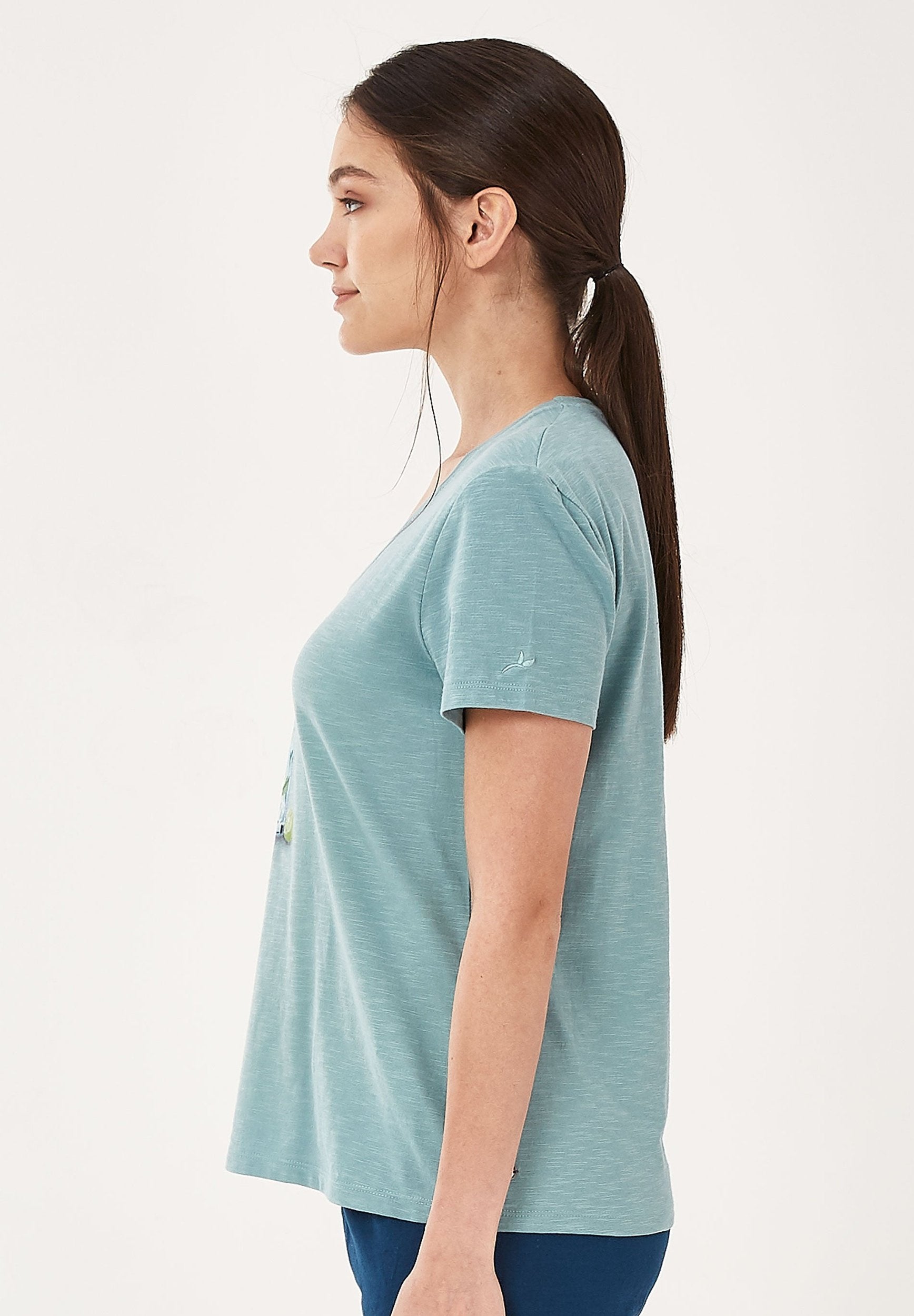 T-Shirt aus Bio-Baumwolle mit V-Ausschnitt