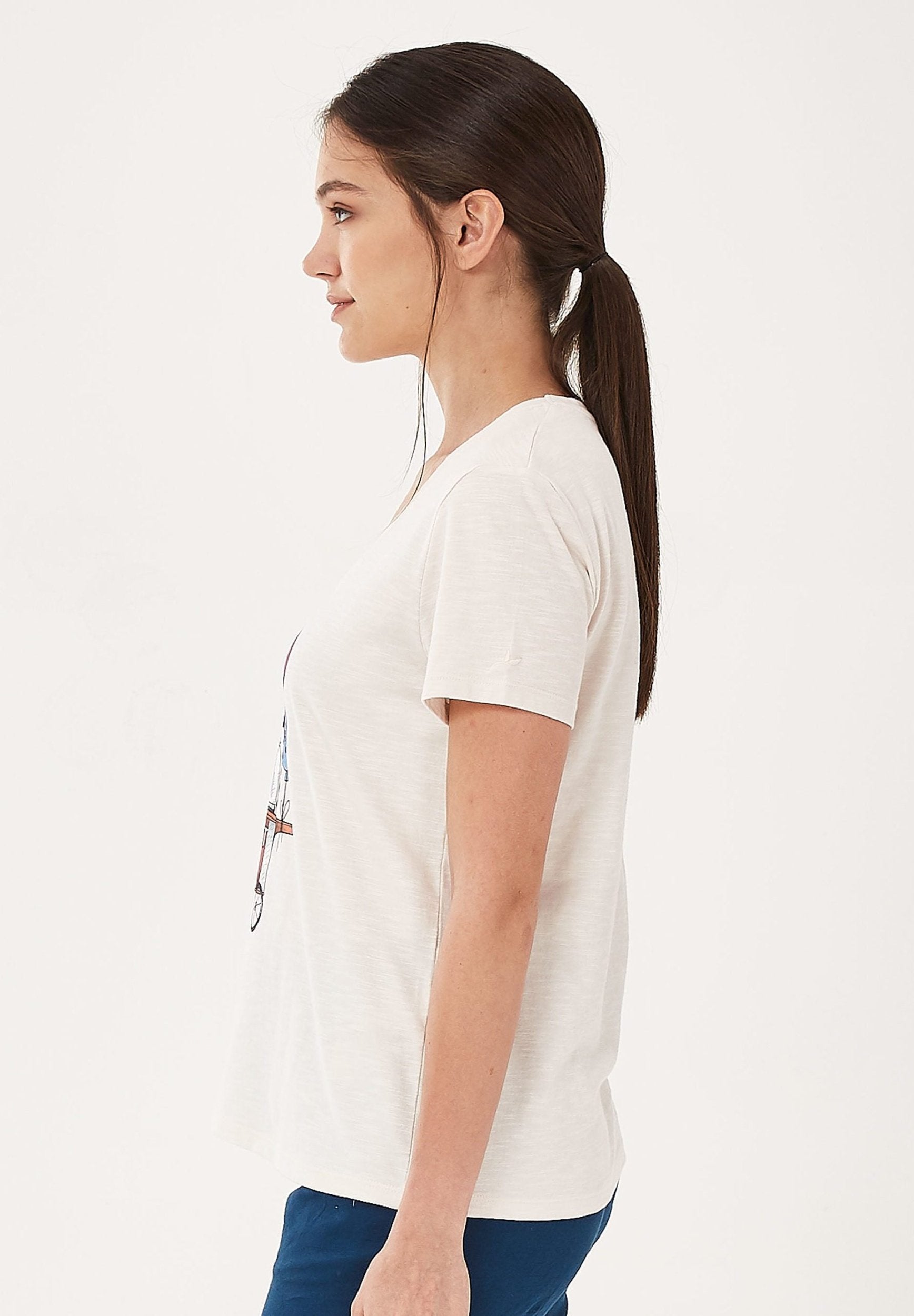 T-Shirt aus Bio-Baumwolle mit V-Ausschnitt