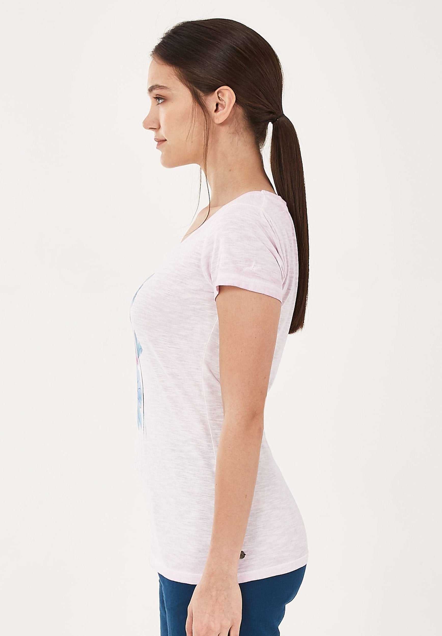 Garment Dyed T-Shirt aus Bio-Baumwolle mit Blumen-Print