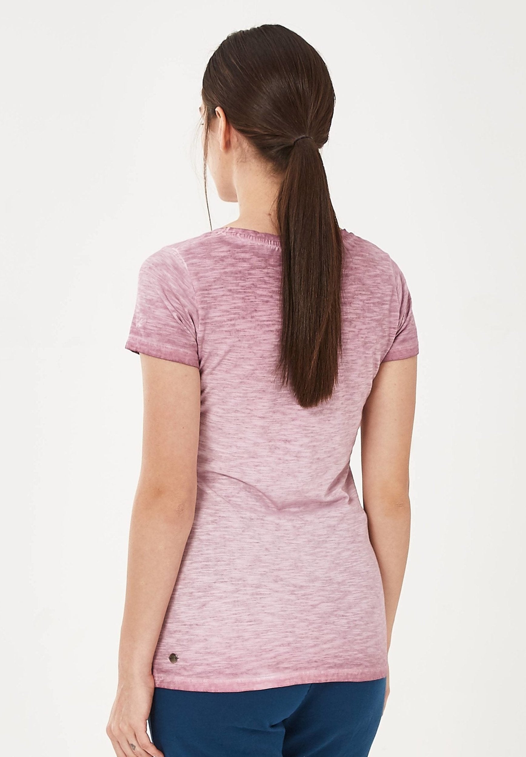 Garment Dyed T-Shirt aus Bio-Baumwolle mit Schmetterling-Print