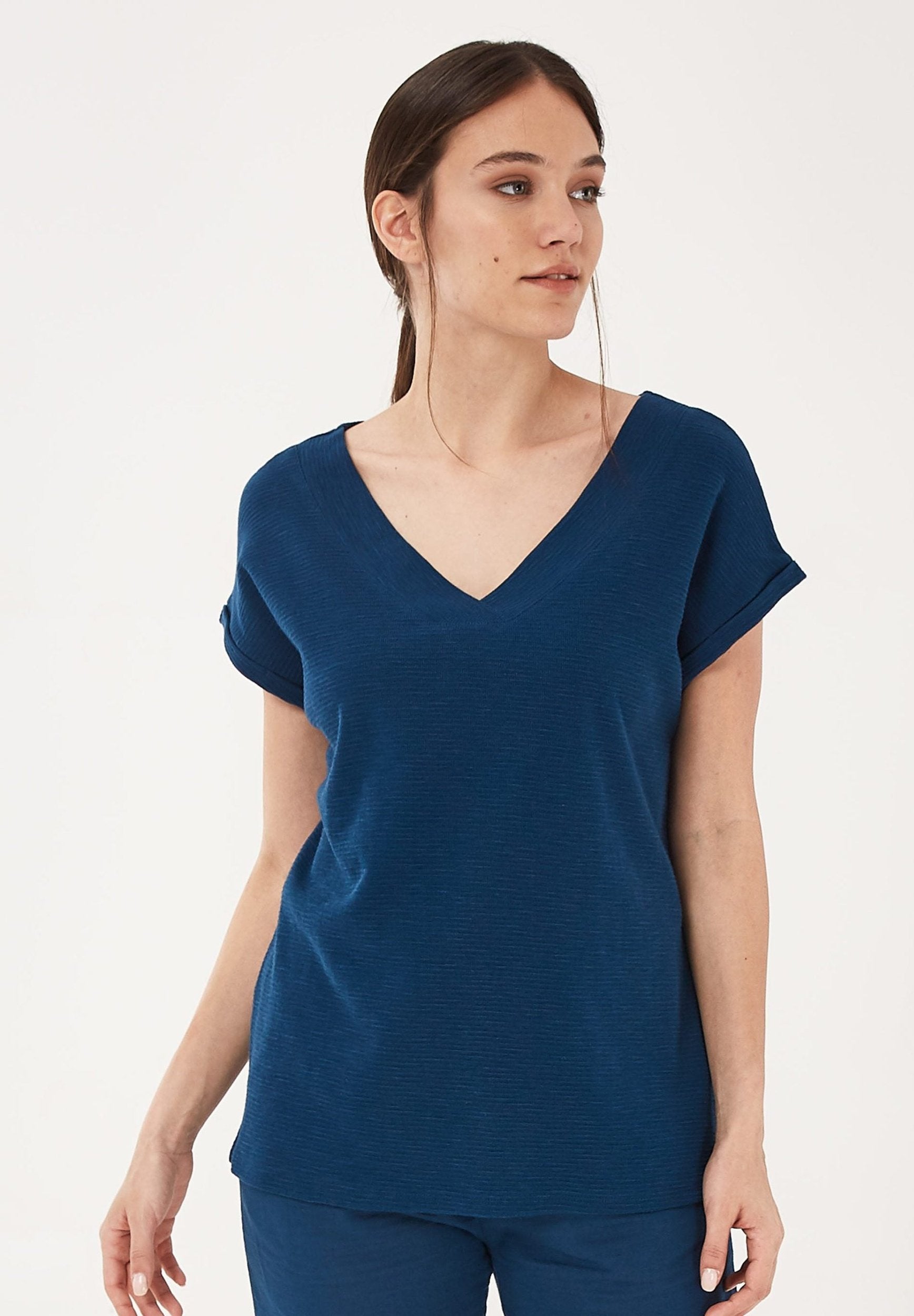 T-Shirt aus Bio-Baumwolle in Jacquard Jersey | Faire Damenmode