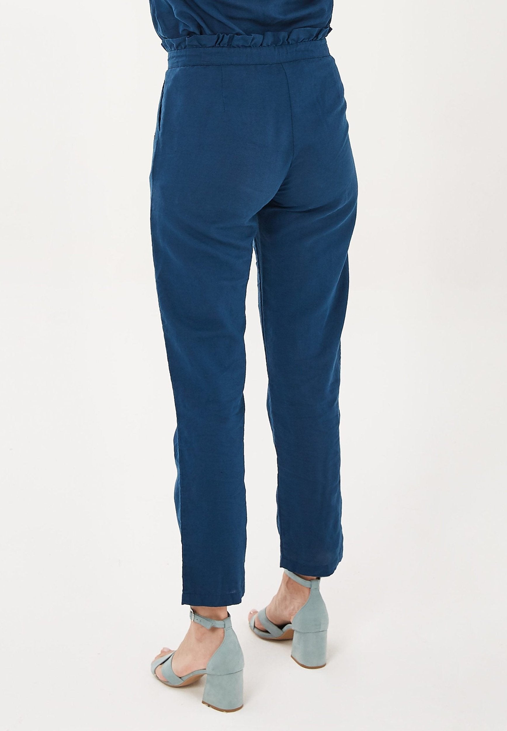 Paperbag-Hose aus Leinen mit Bio-Baumwolle