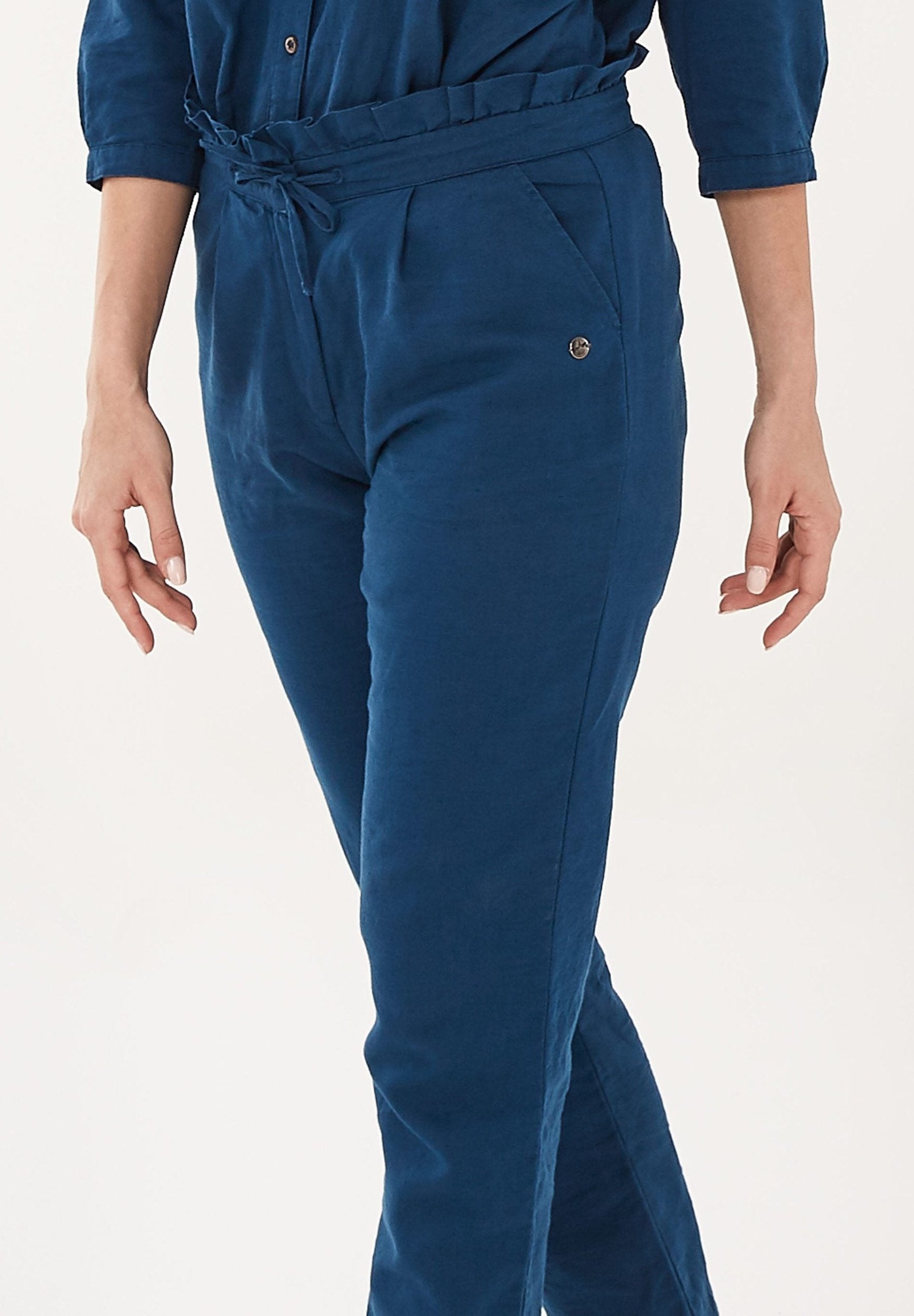 Paperbag-Hose aus Leinen mit Bio-Baumwolle