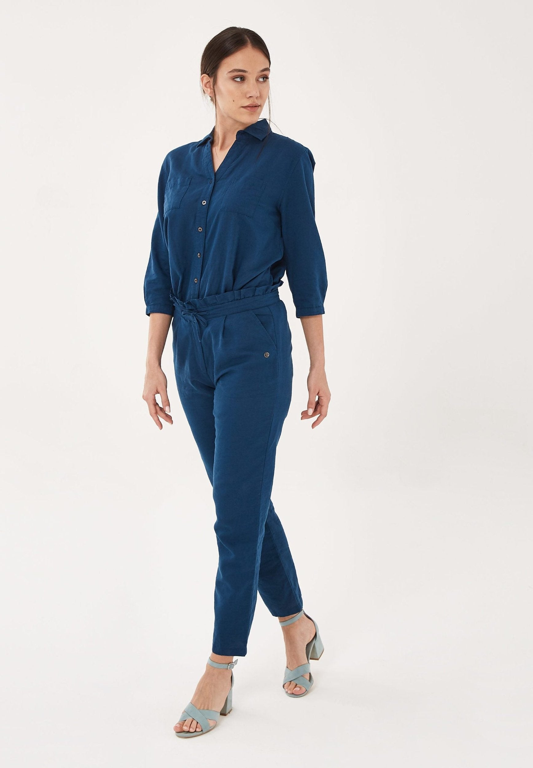 Paperbag-Hose aus Leinen mit Bio-Baumwolle