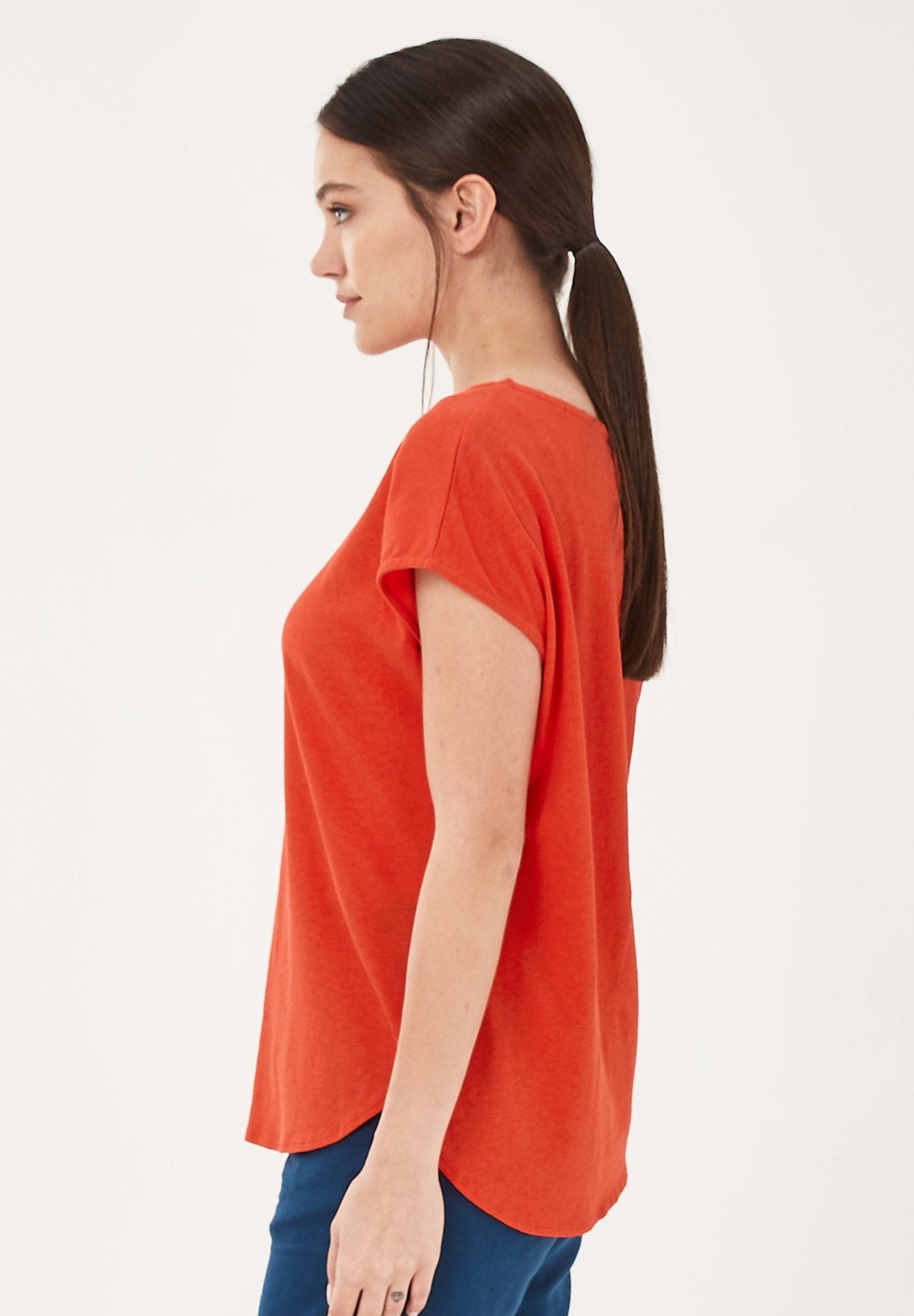 T-Shirt aus Bio-Baumwolle mit Leinen