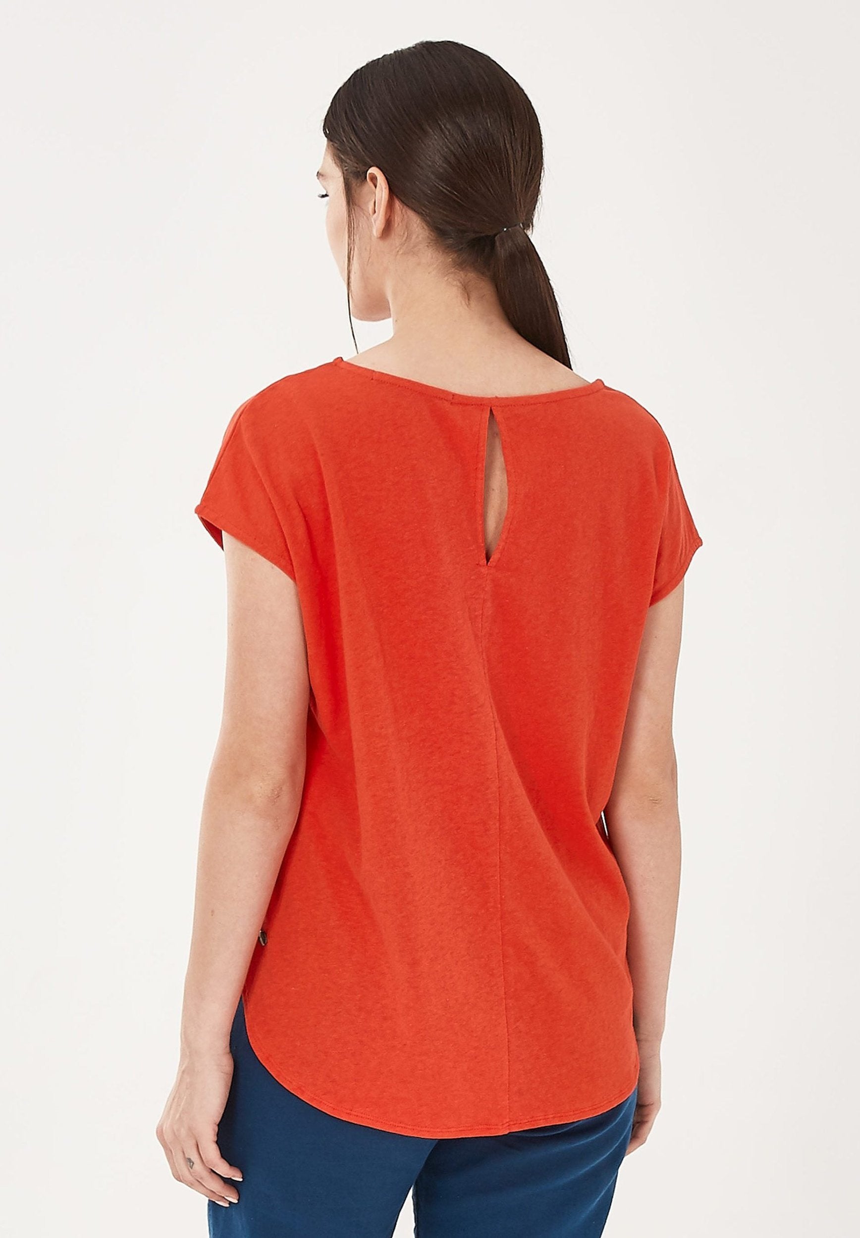 T-Shirt aus Bio-Baumwolle mit Leinen