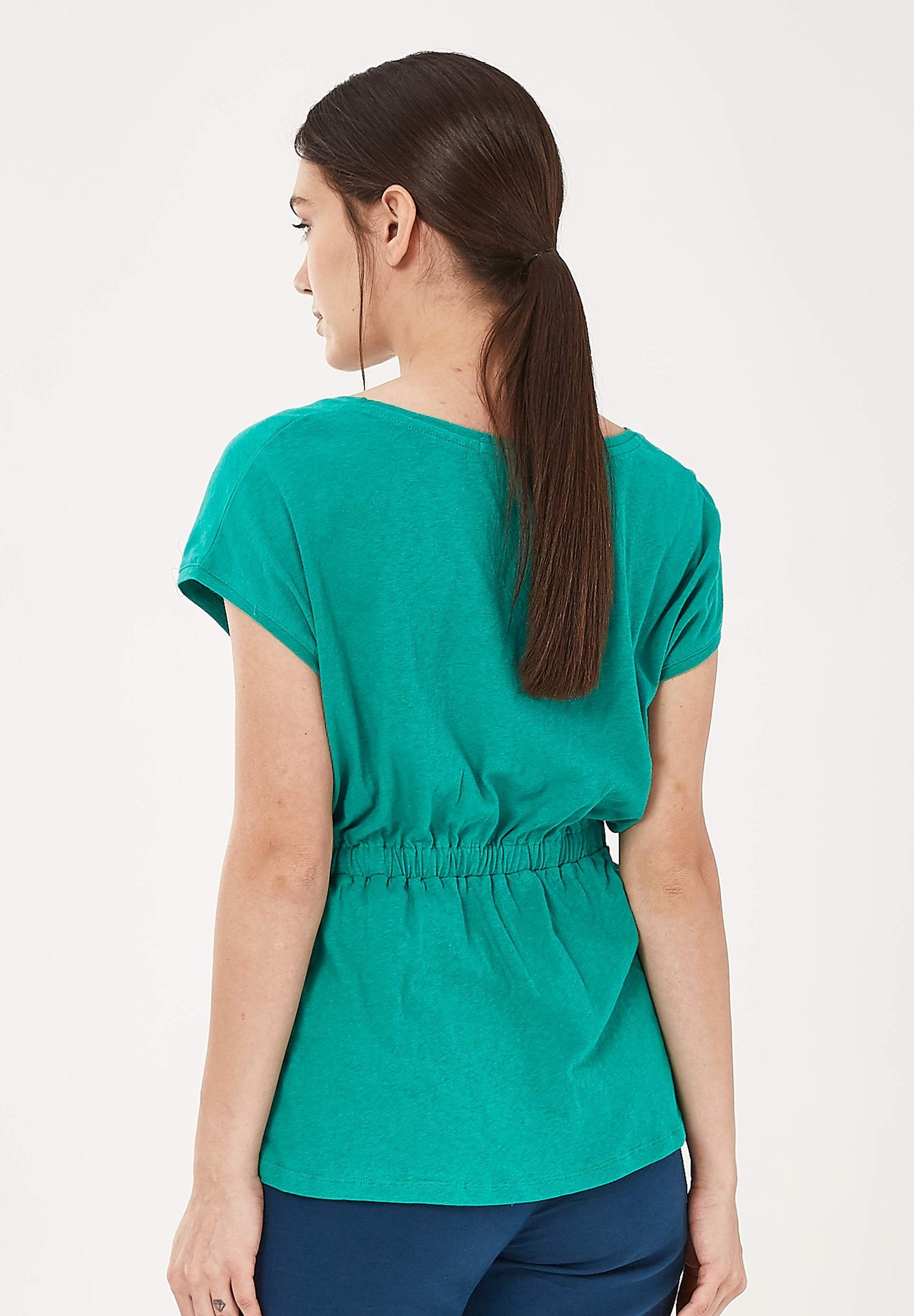 T-Shirt aus Bio-Baumwolle mit Leinen