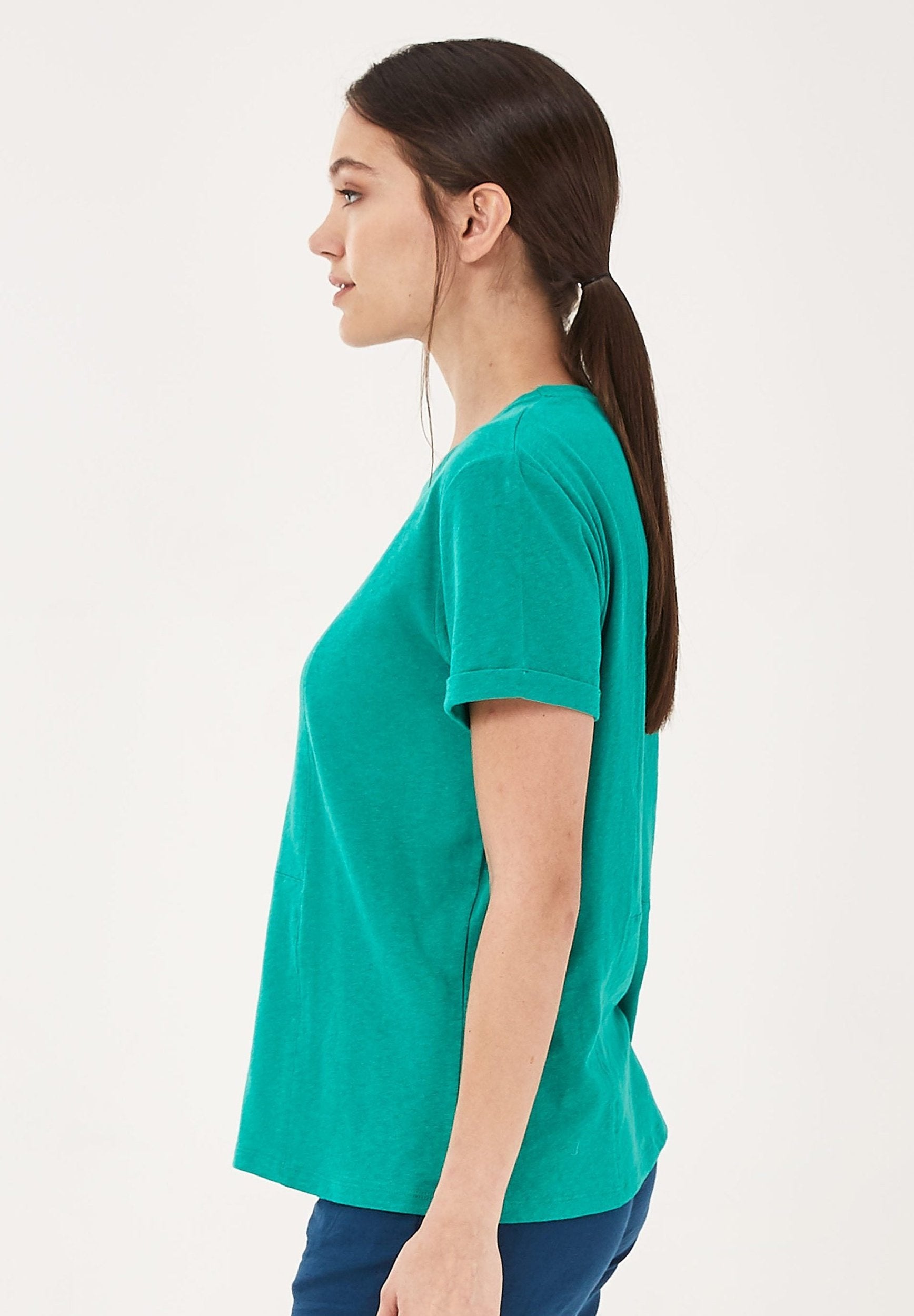 T-Shirt aus Bio-Baumwolle und Leinen