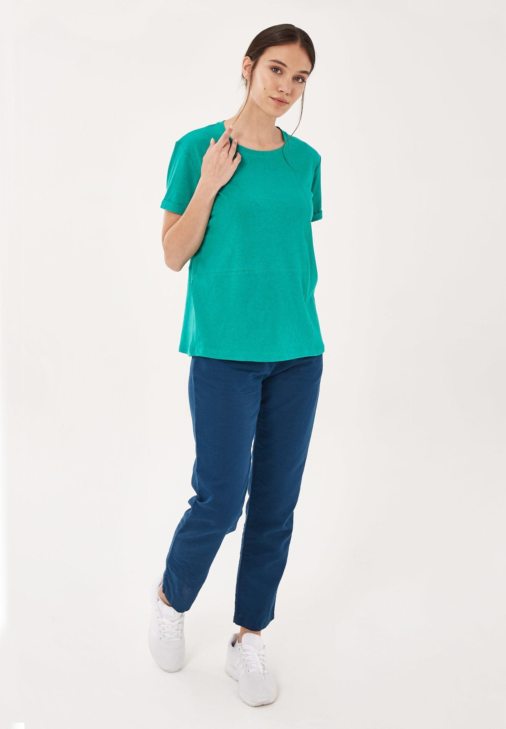 T-Shirt aus Bio-Baumwolle und Leinen