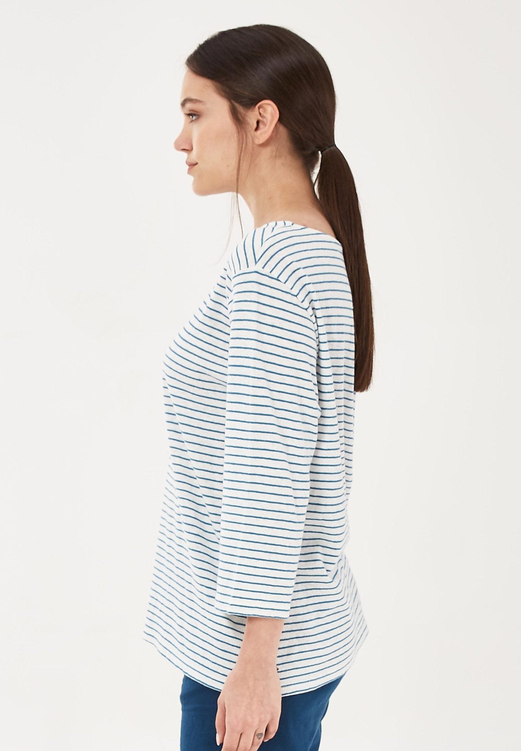 Longsleeve aus Bio-Baumwolle mit Leinen