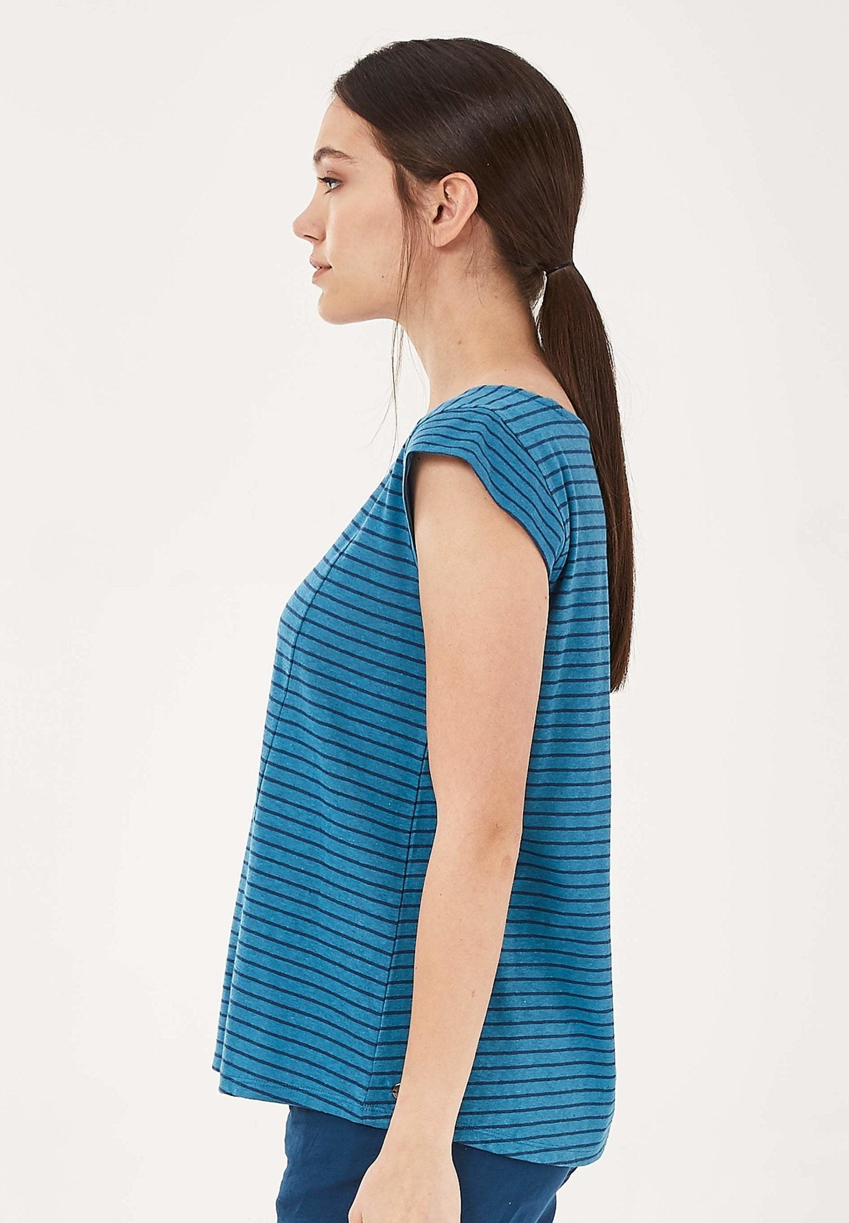 T-Shirt aus Bio-Baumwolle mit Leinen