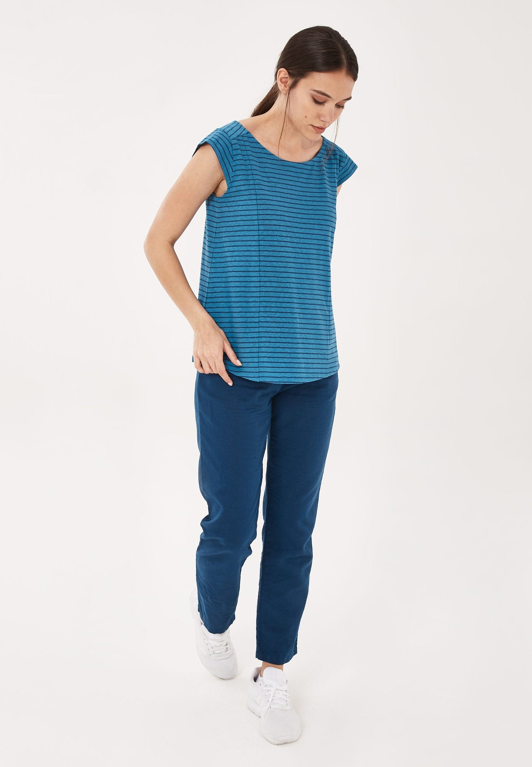 T-Shirt aus Bio-Baumwolle mit Leinen