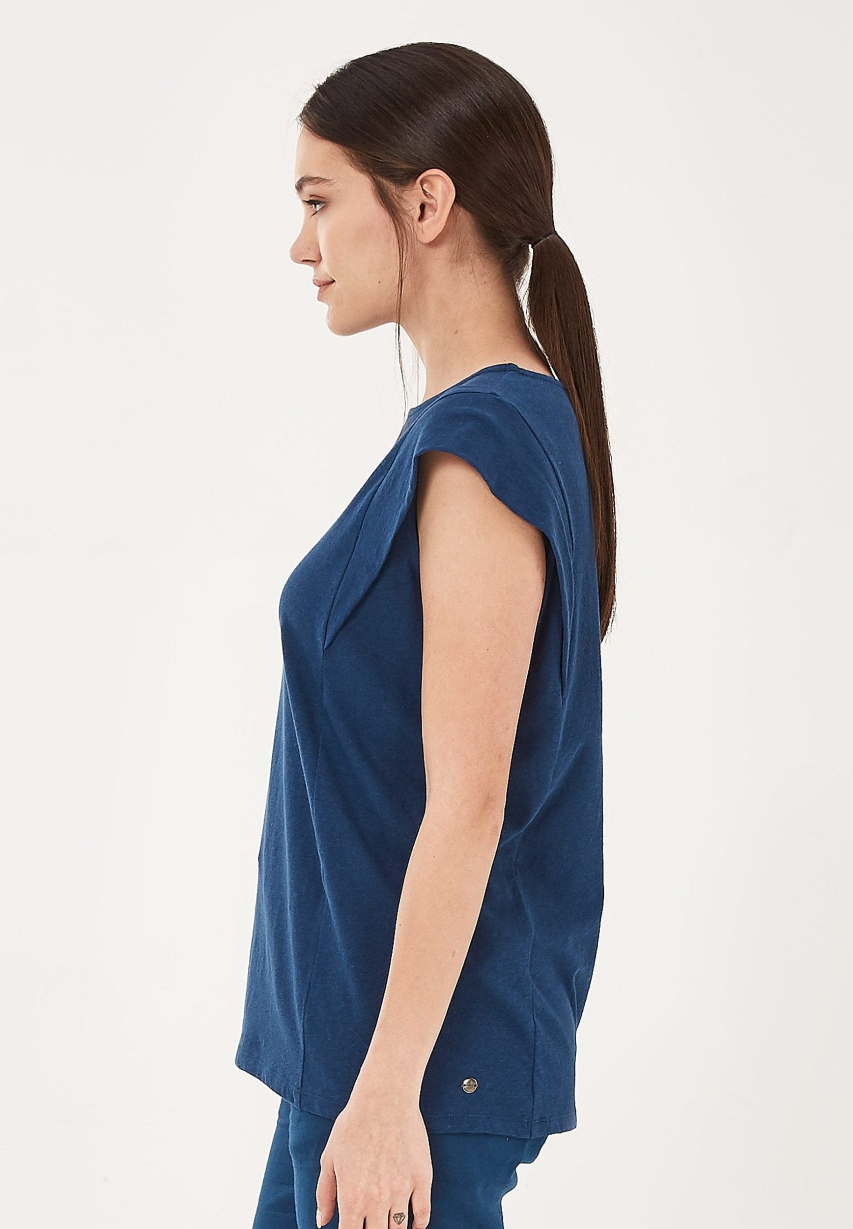 T-Shirt aus Bio-Baumwolle mit Leinen