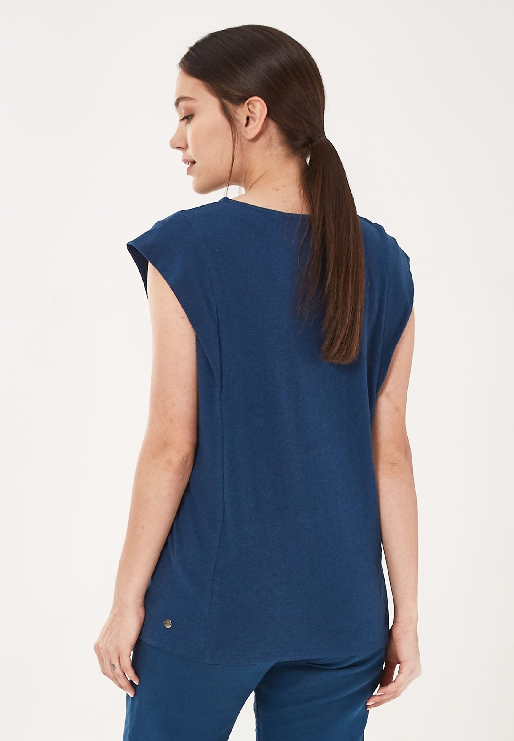 T-Shirt aus Bio-Baumwolle mit Leinen