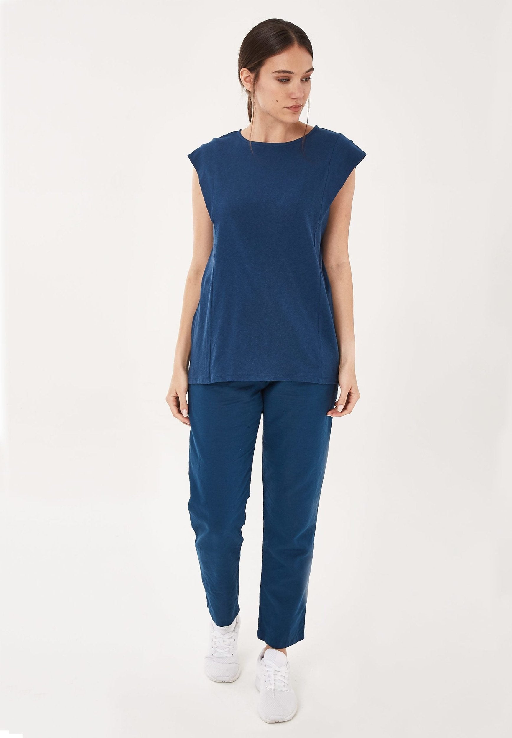 T-Shirt aus Bio-Baumwolle mit Leinen