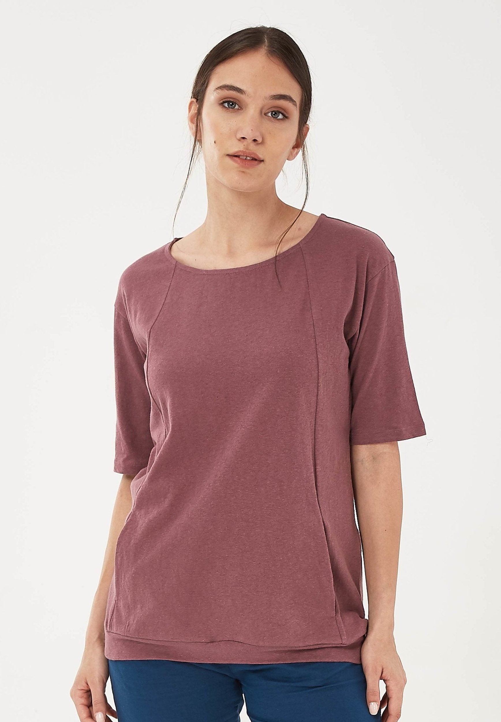 T-Shirt aus Bio-Baumwolle und Leinen | Faire Damenmode