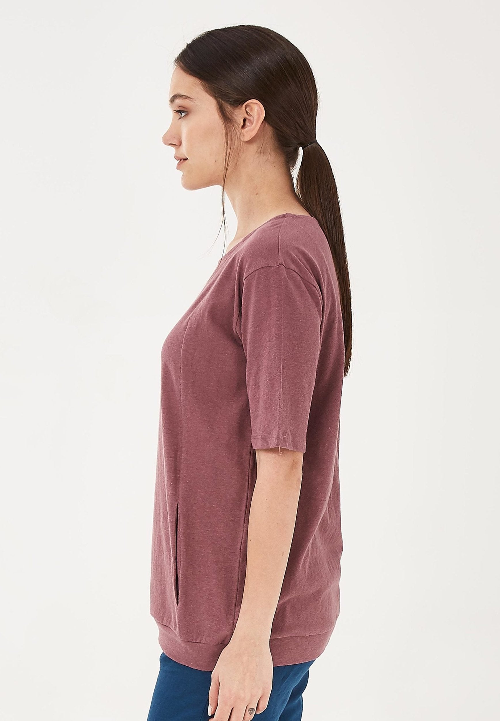 T-Shirt aus Bio-Baumwolle und Leinen