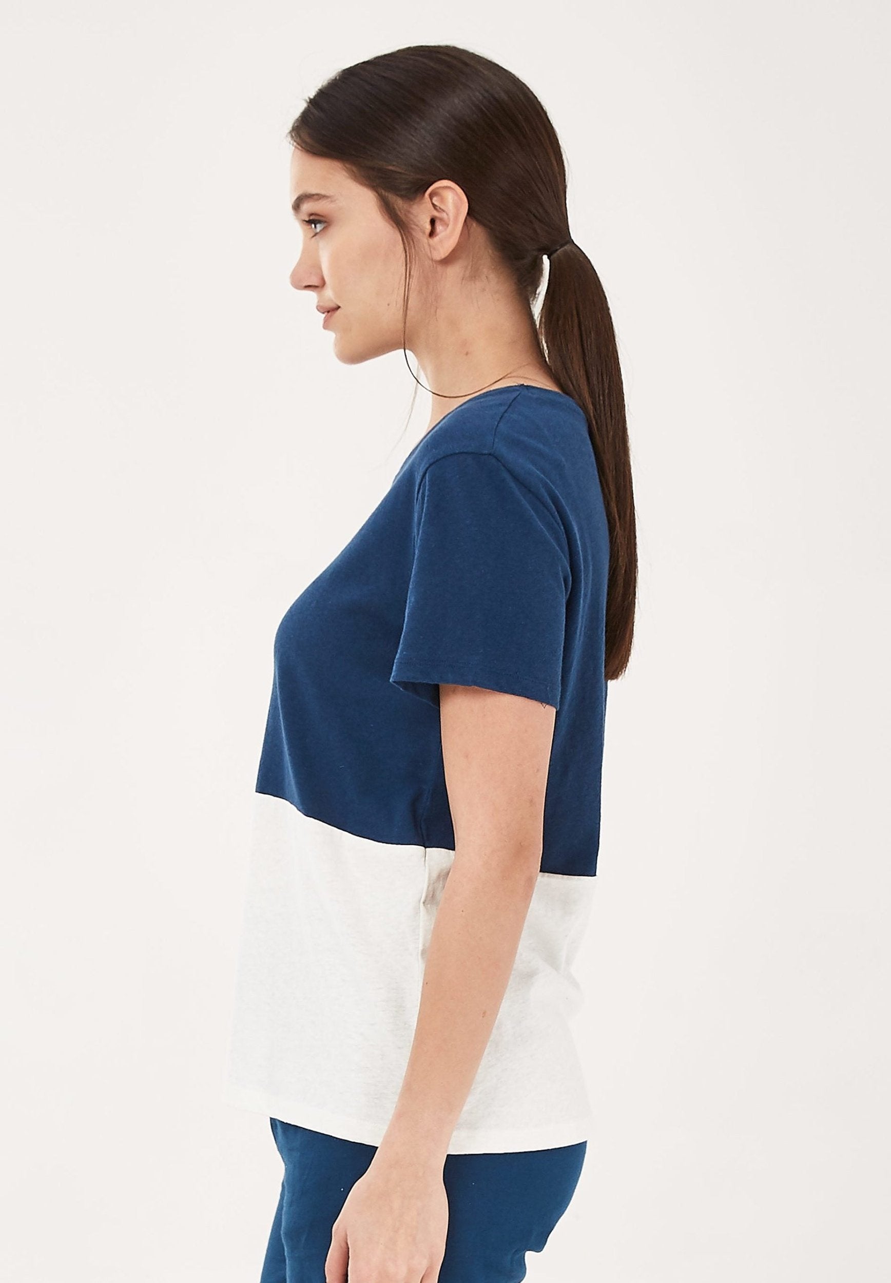 T-Shirt aus Bio-Baumwolle und Leinen