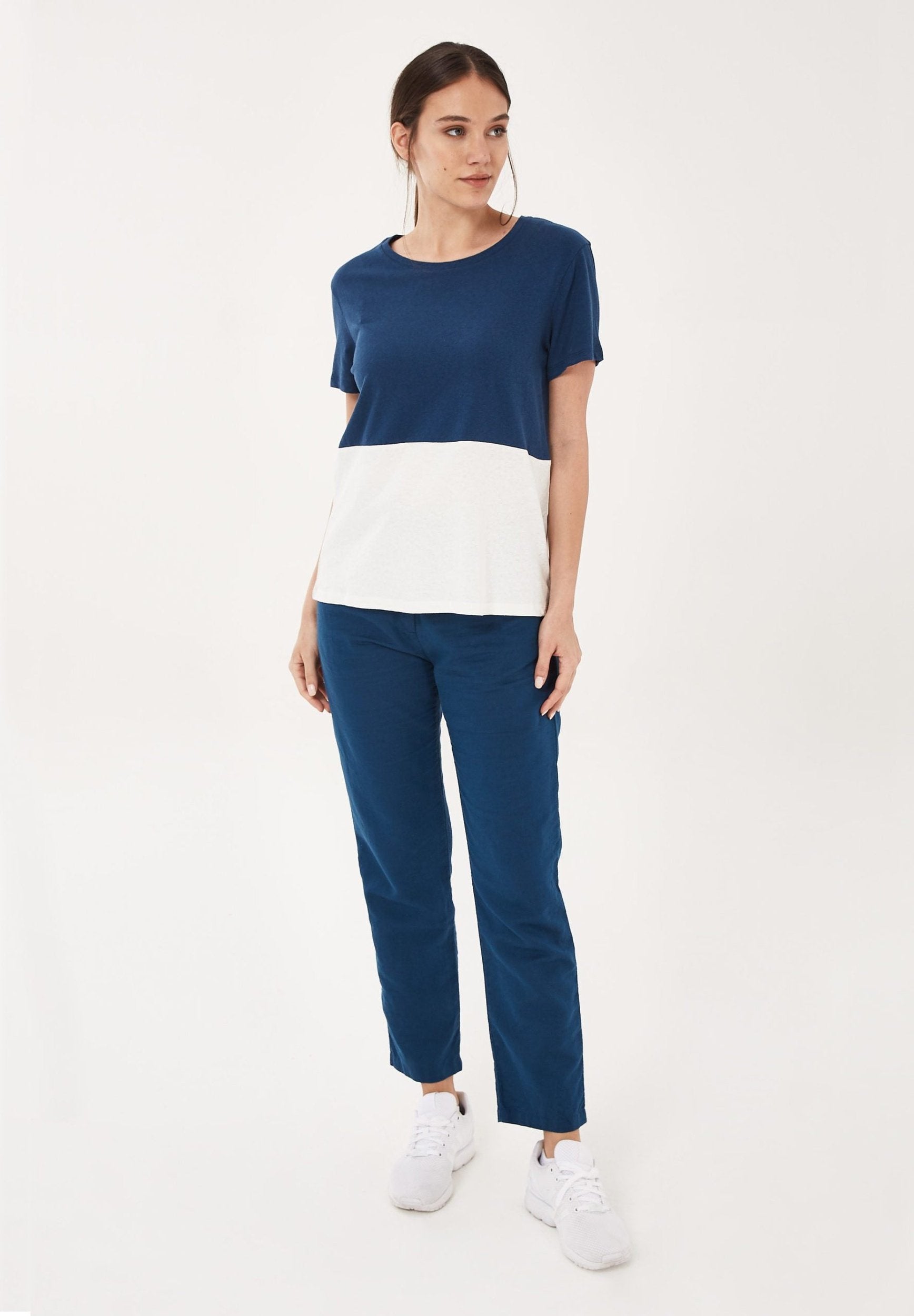 T-Shirt aus Bio-Baumwolle und Leinen