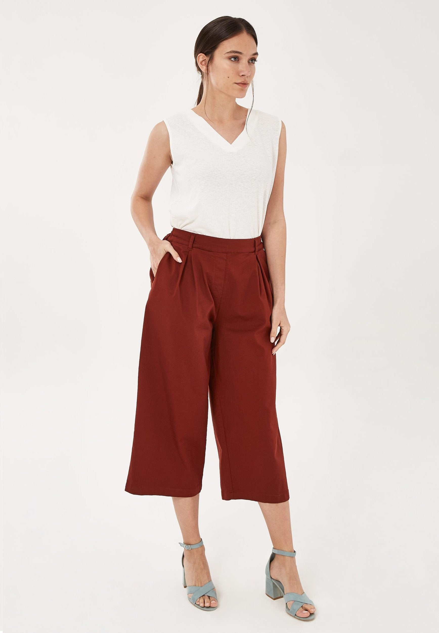 Hose aus Bio-Baumwolle-Elasthan-Mix in 7/8-Länge