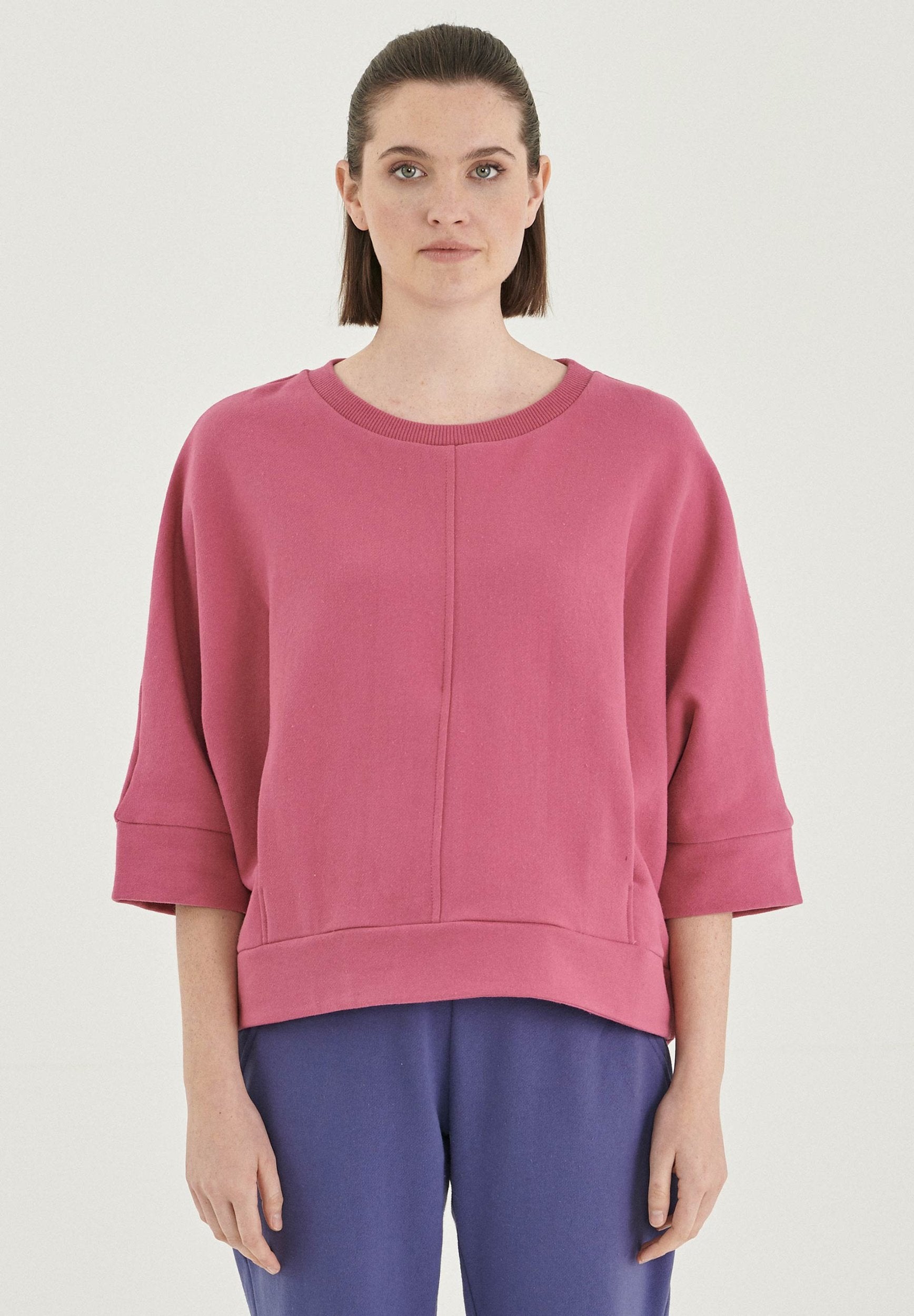 Sweatshirt aus Bio-Baumwolle mit 3/4-Ärmeln