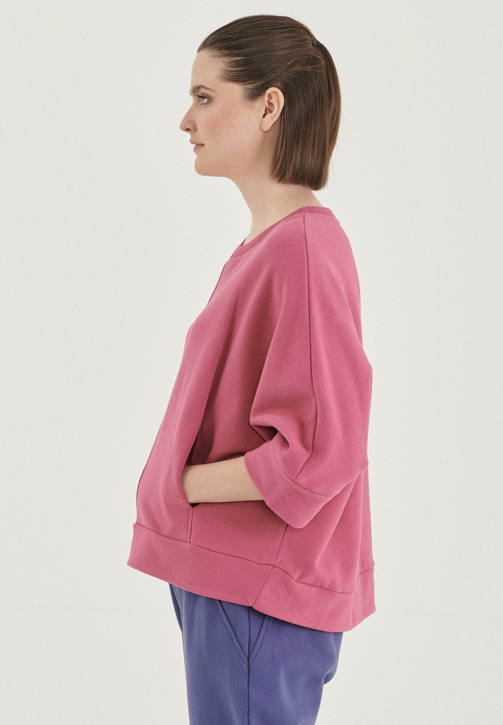 Sweatshirt aus Bio-Baumwolle mit 3/4-Ärmeln