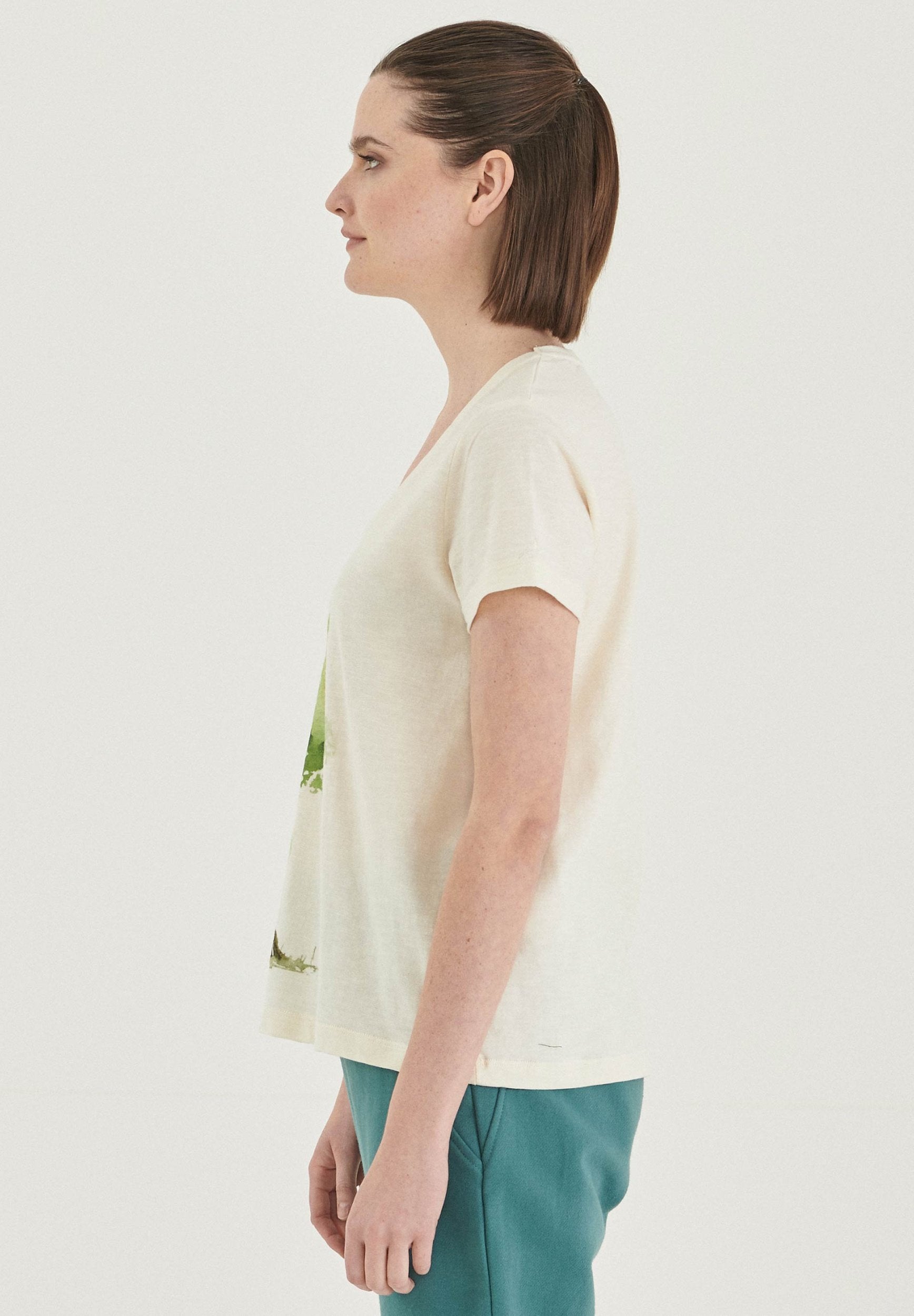 T-Shirt aus Bio-Baumwolle mit V-Ausschnitt