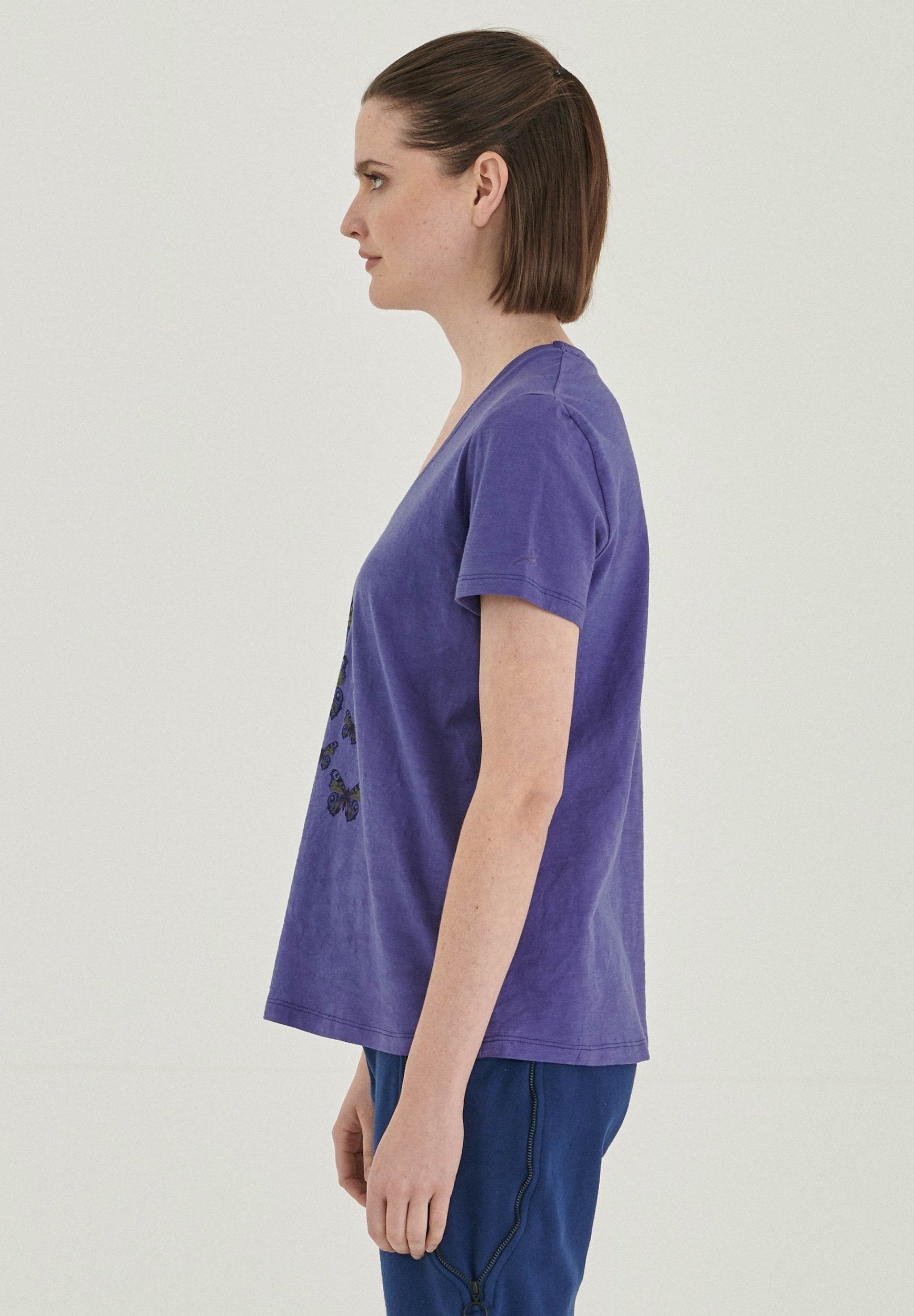 T-Shirt aus Bio-Baumwolle mit V-Ausschnitt