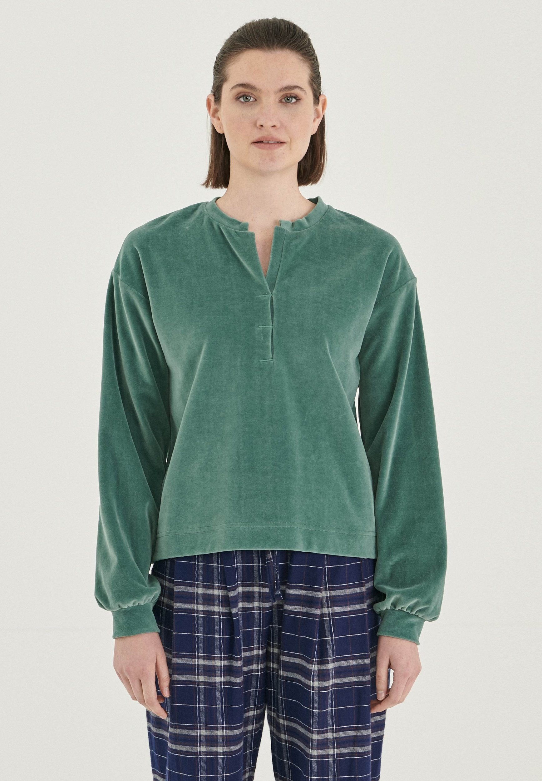 Samtbluse aus Bio-Baumwolle