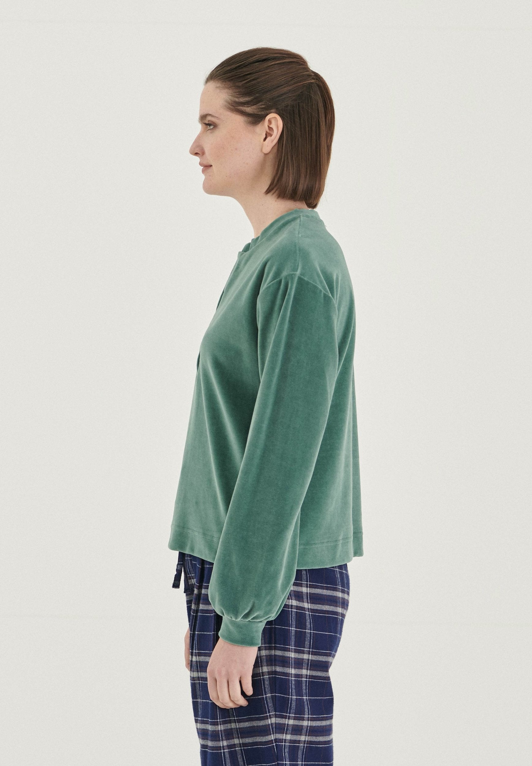 Samtbluse aus Bio-Baumwolle