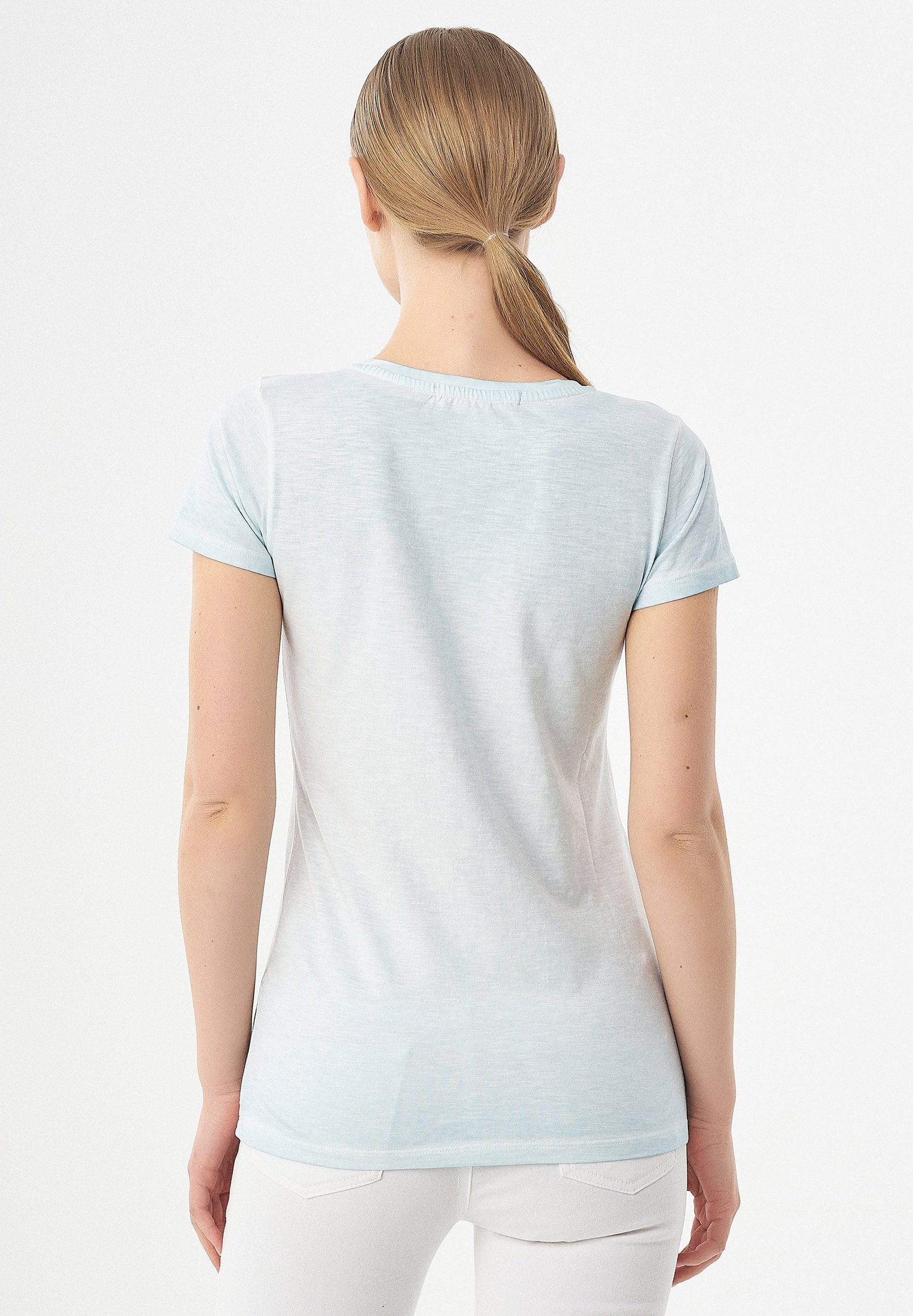 Garment Dyed T-Shirt aus Bio-Baumwolle mit Fahrrad-Print