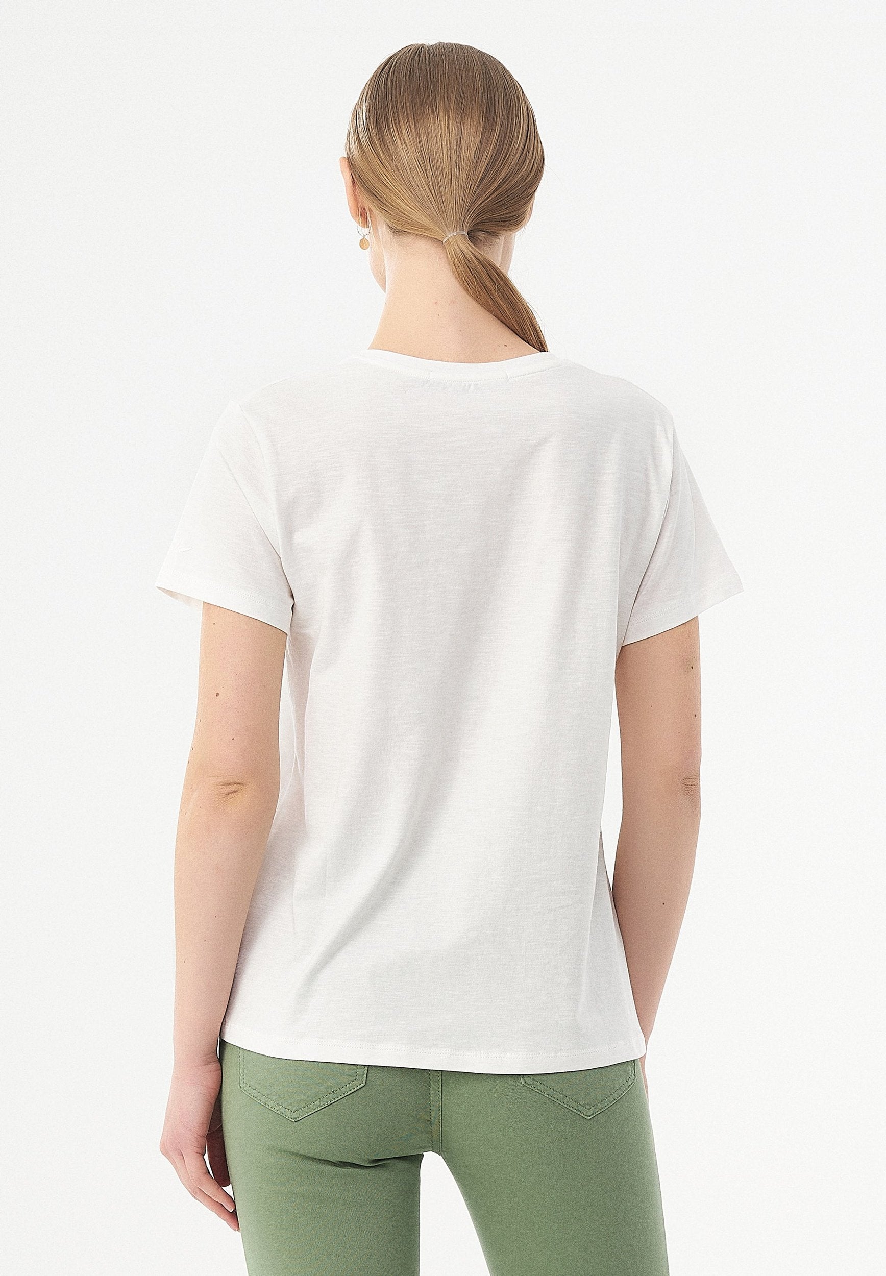 T-Shirt aus Bio-Baumwolle mit Fahrrad-Stickerei