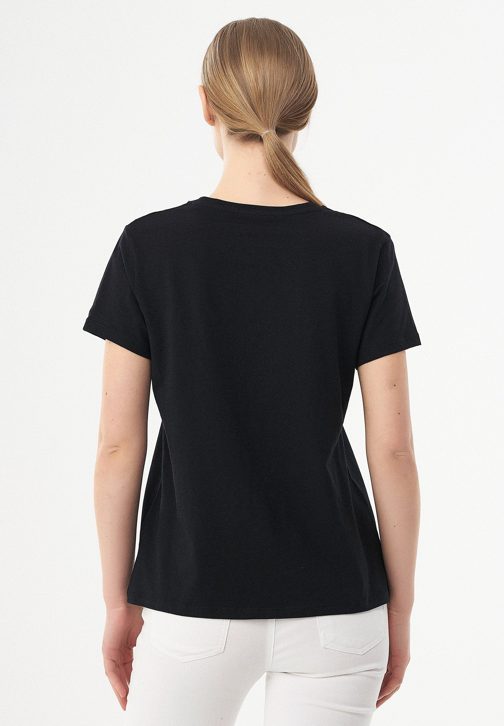 T-Shirt aus Bio-Baumwolle mit Fahrrad-Stickerei