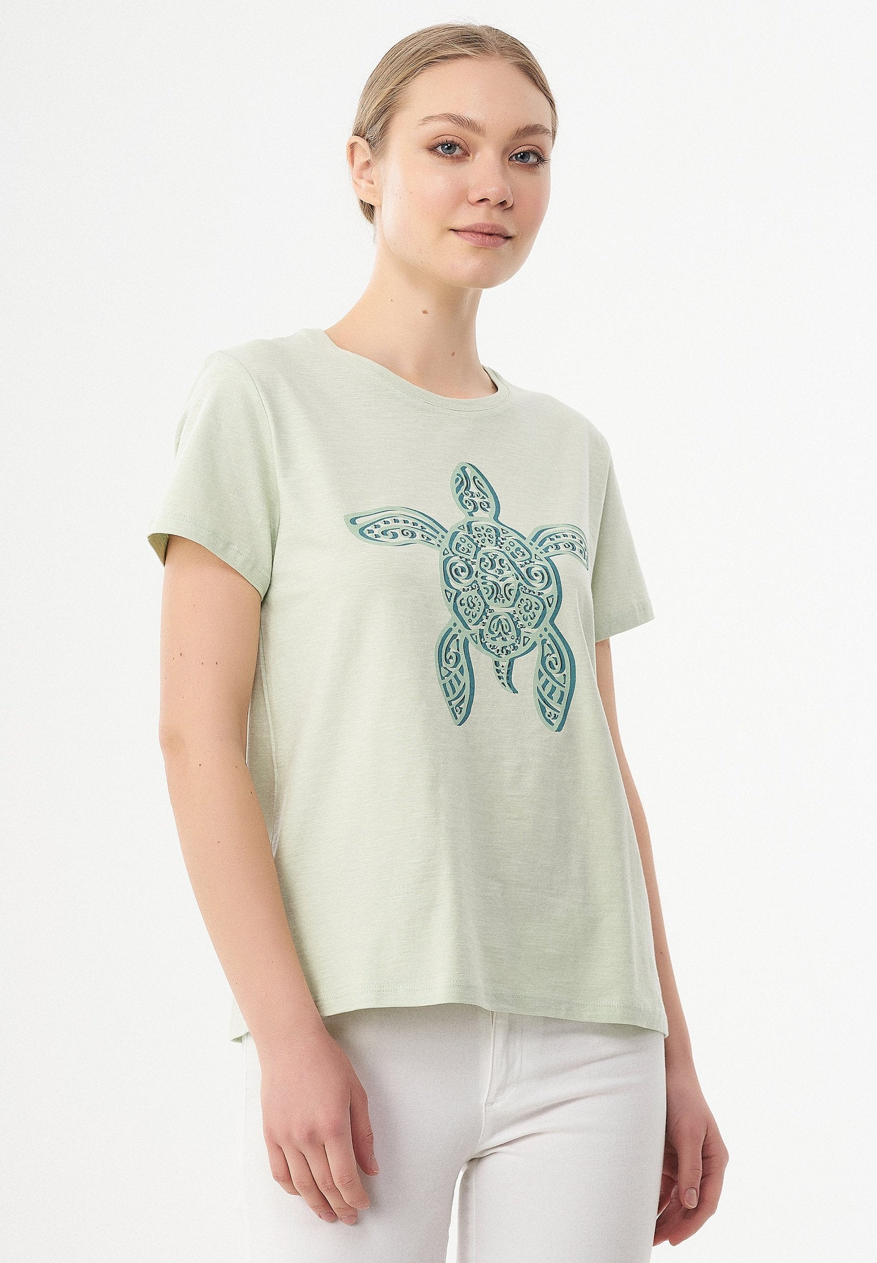 T-Shirt aus Bio-Baumwolle mit Schildkröten-Print