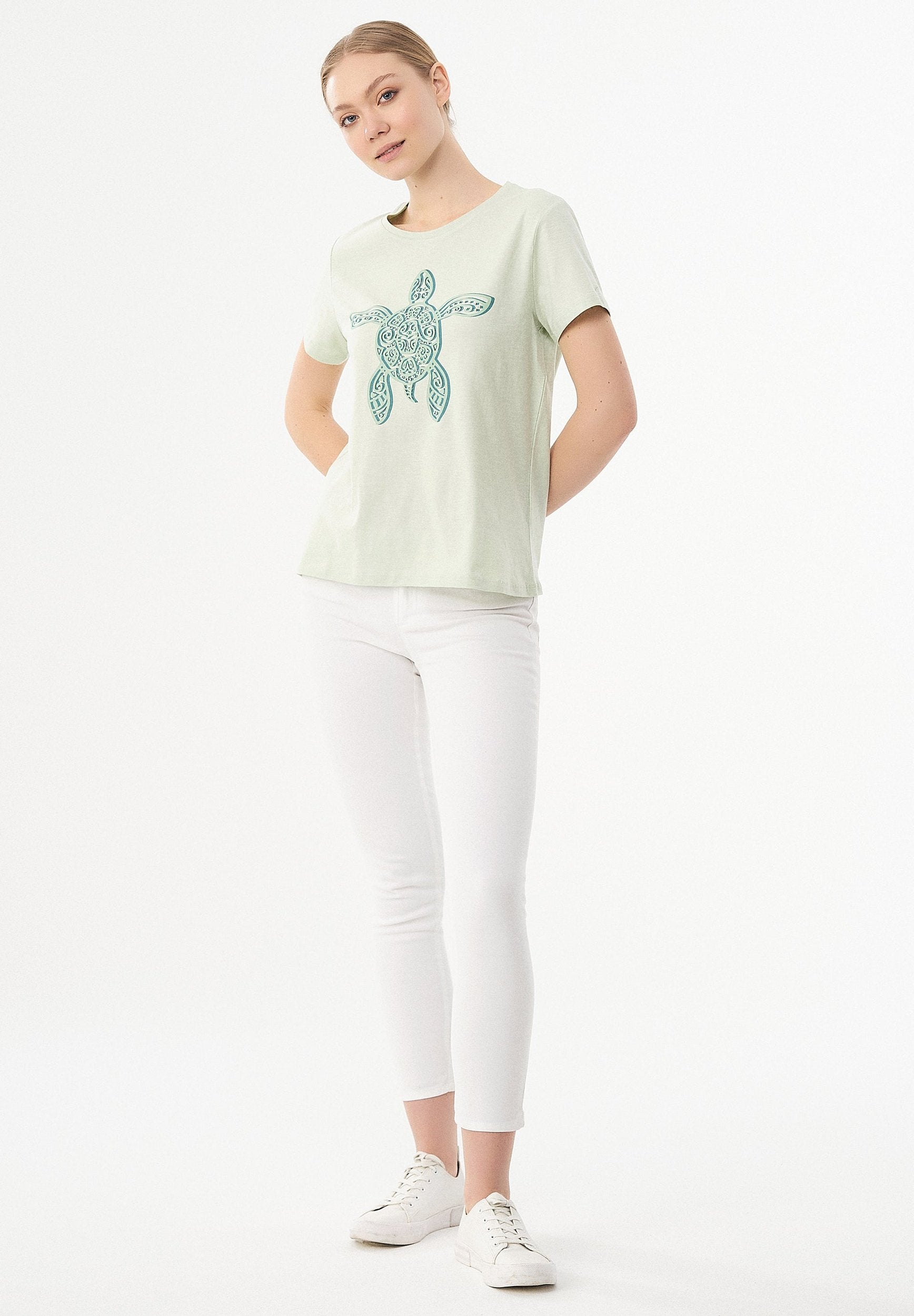 T-Shirt aus Bio-Baumwolle mit Schildkröten-Print