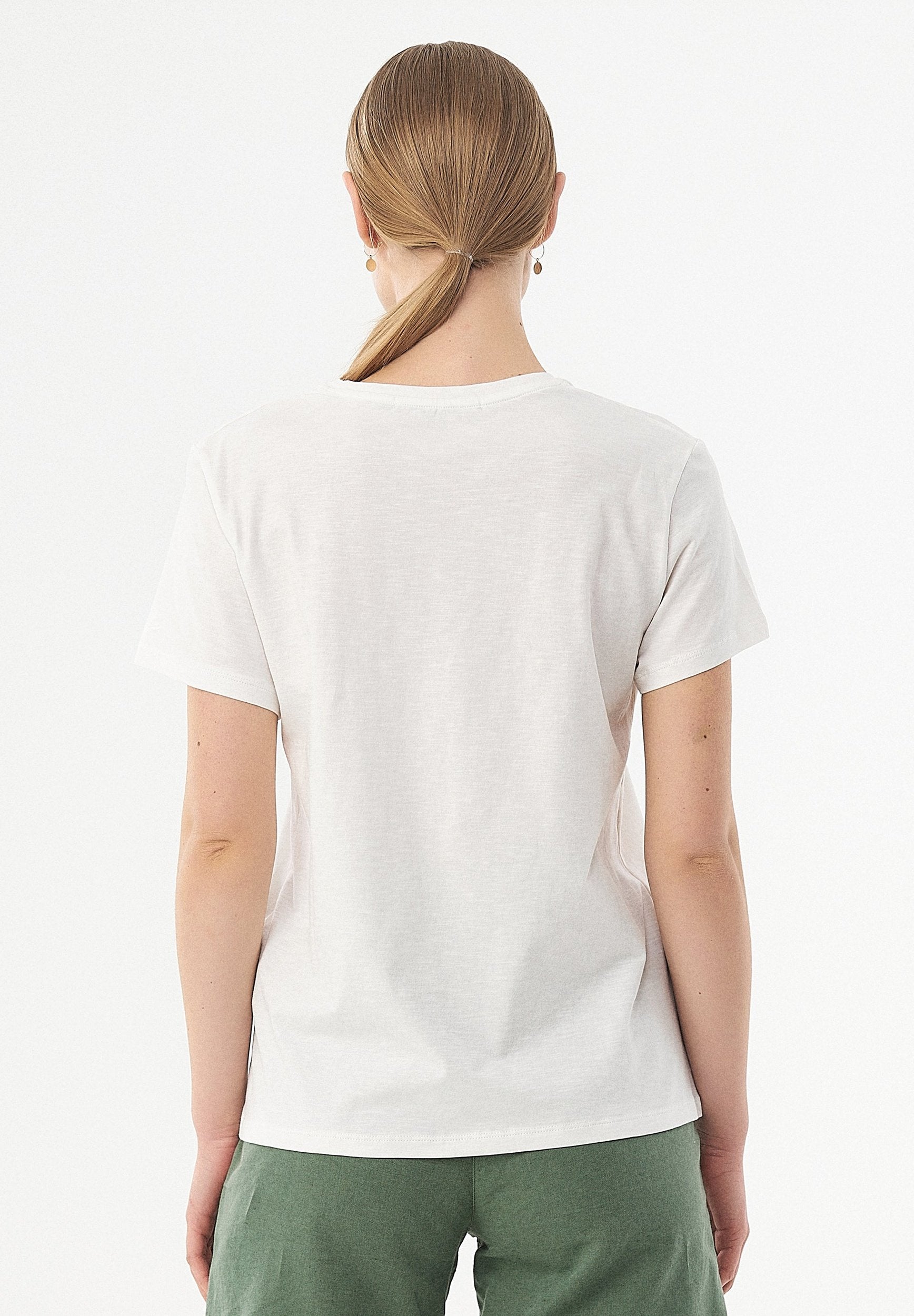 T-Shirt aus Bio-Baumwolle mit Blatt-Print