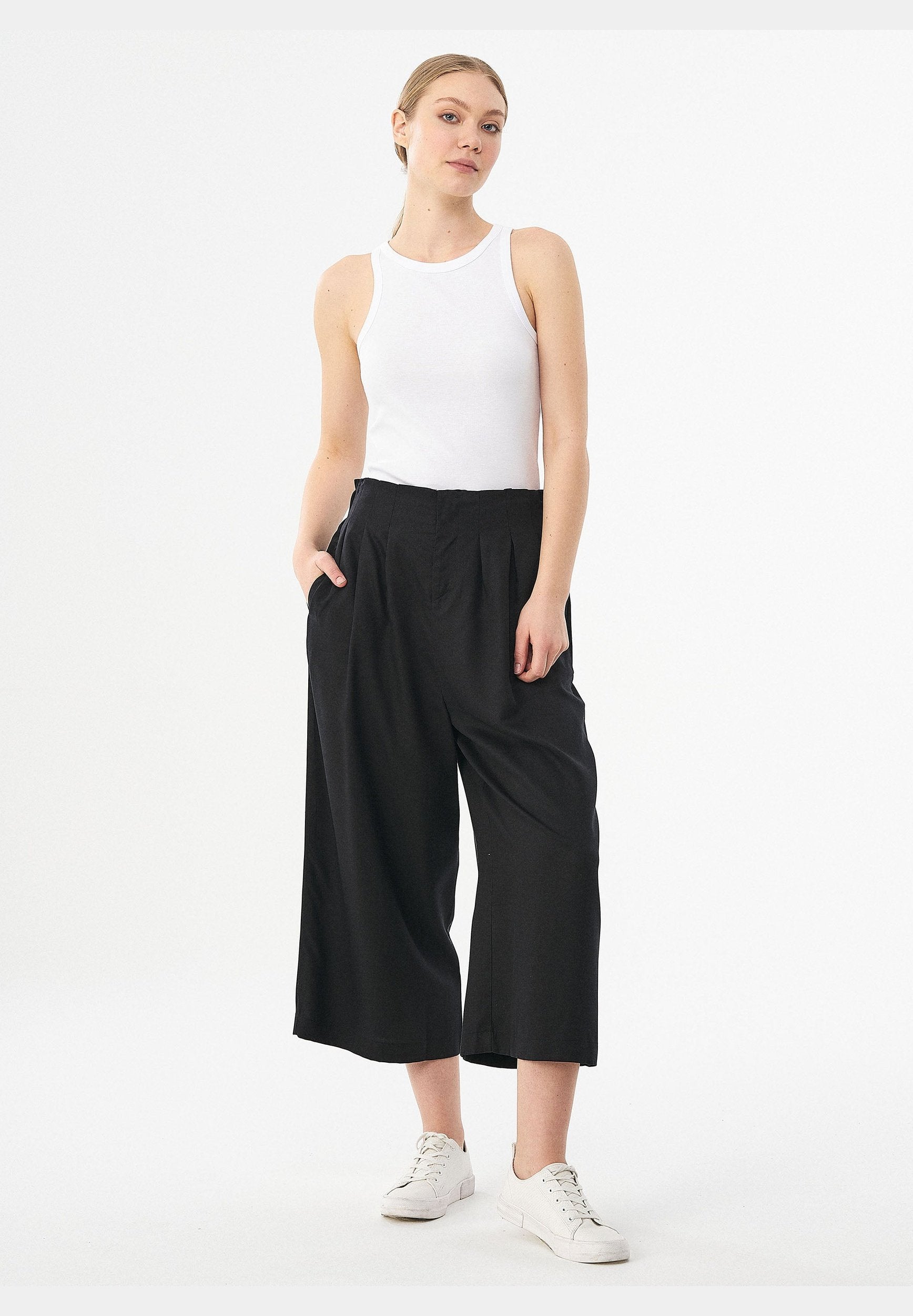 Paperbag-Culotte aus TENCEL™ Lyocell