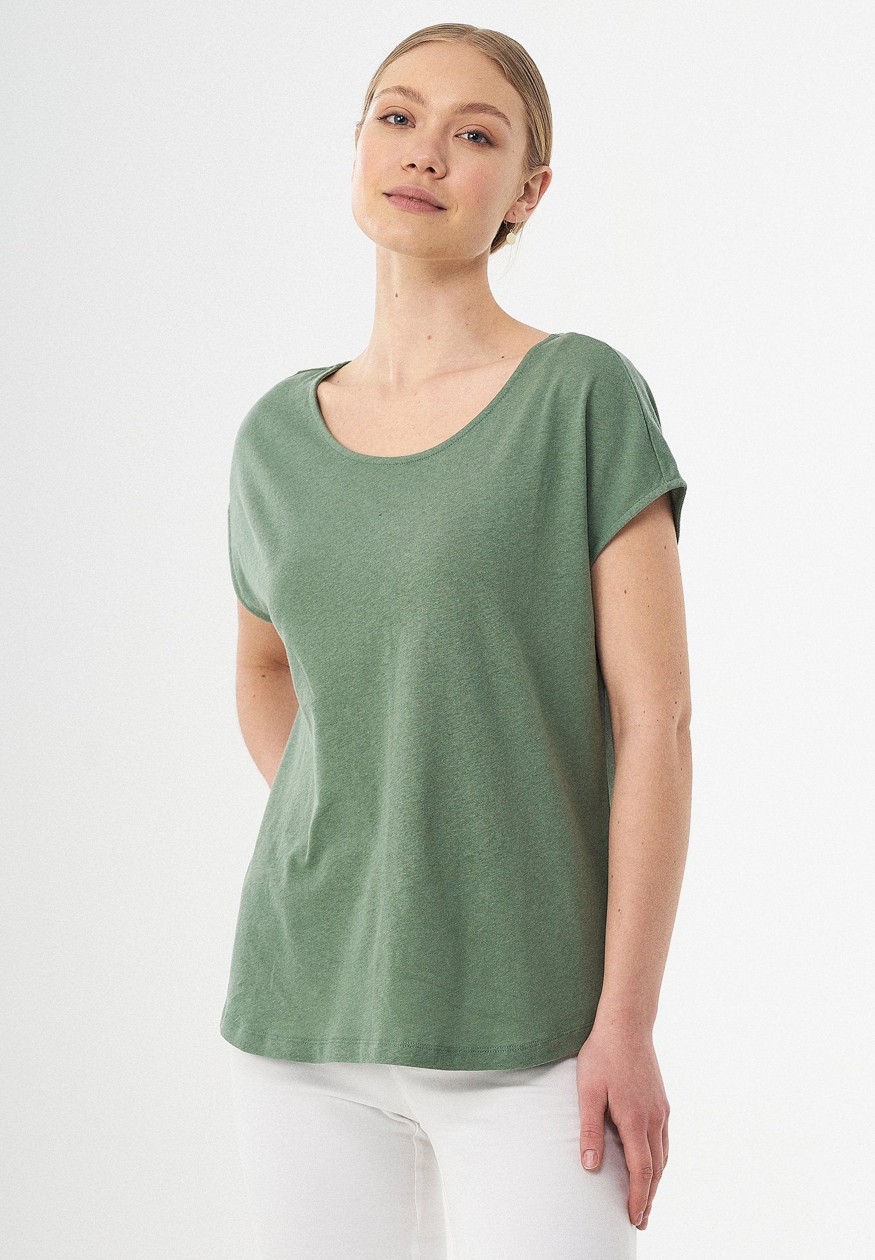 T-Shirt aus Bio-Baumwolle und Leinen