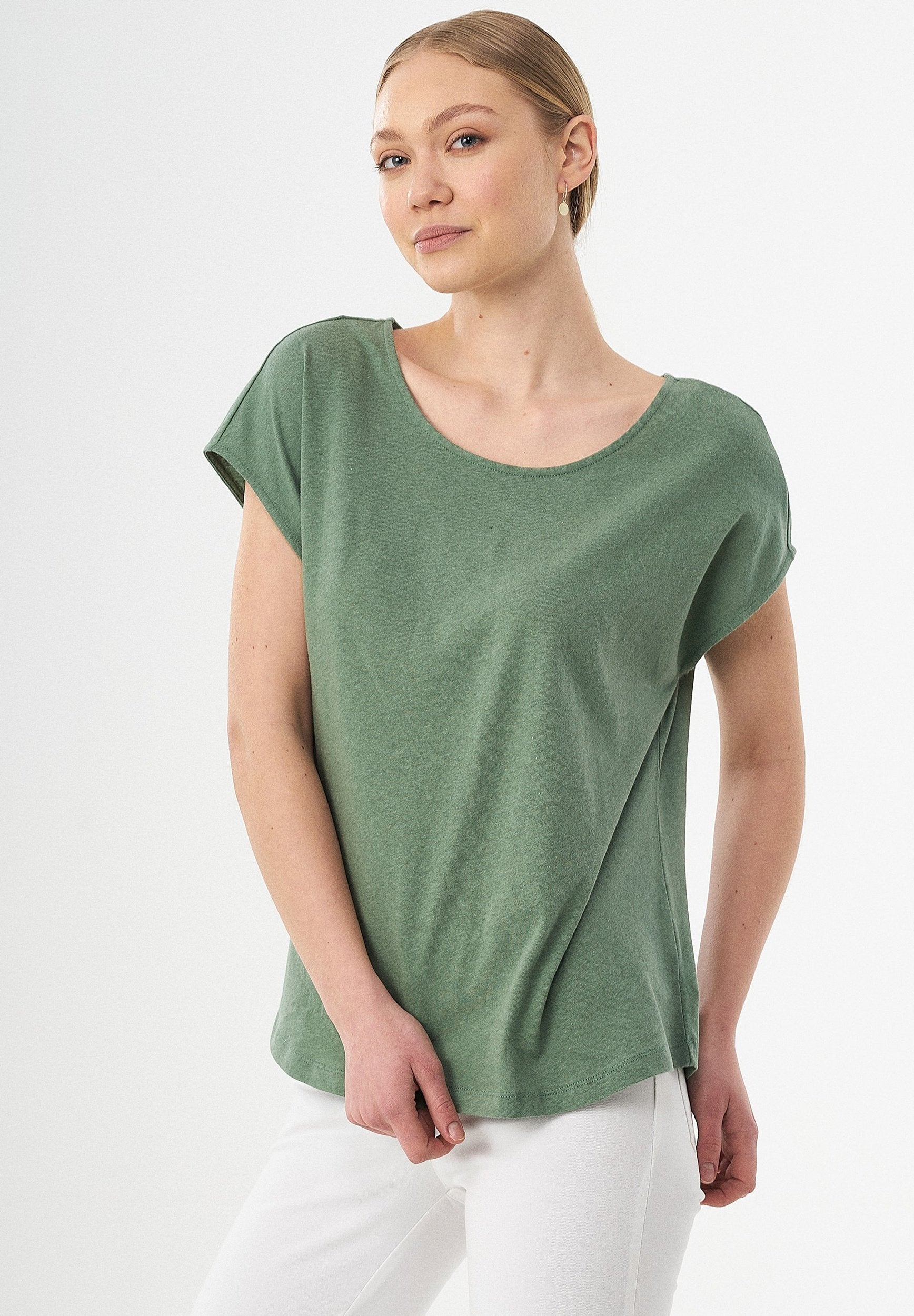 T-Shirt aus Bio-Baumwolle und Leinen