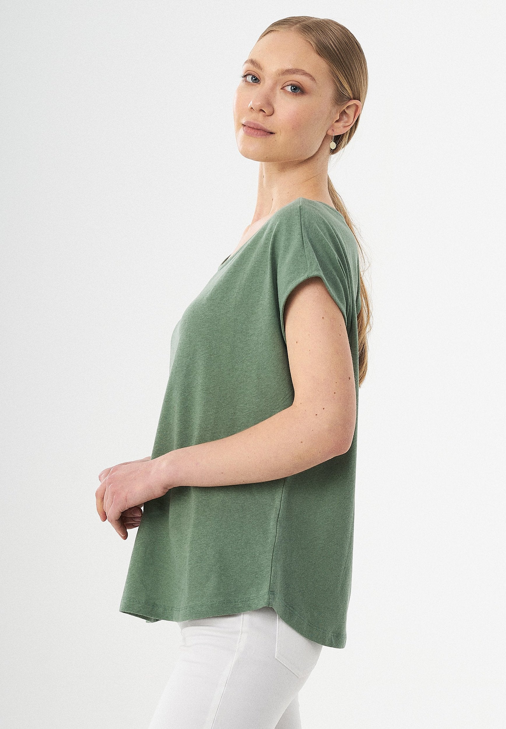T-Shirt aus Bio-Baumwolle und Leinen