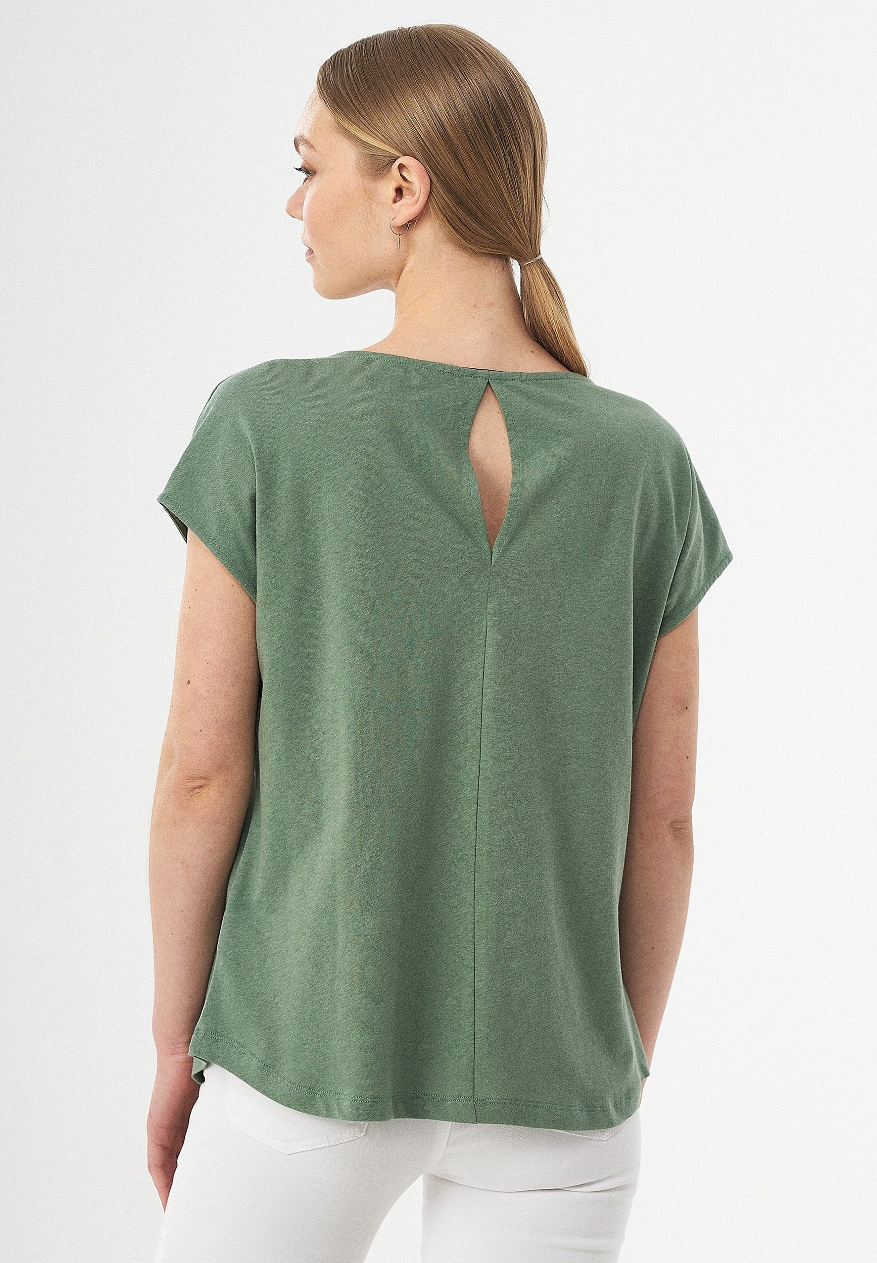 T-Shirt aus Bio-Baumwolle und Leinen